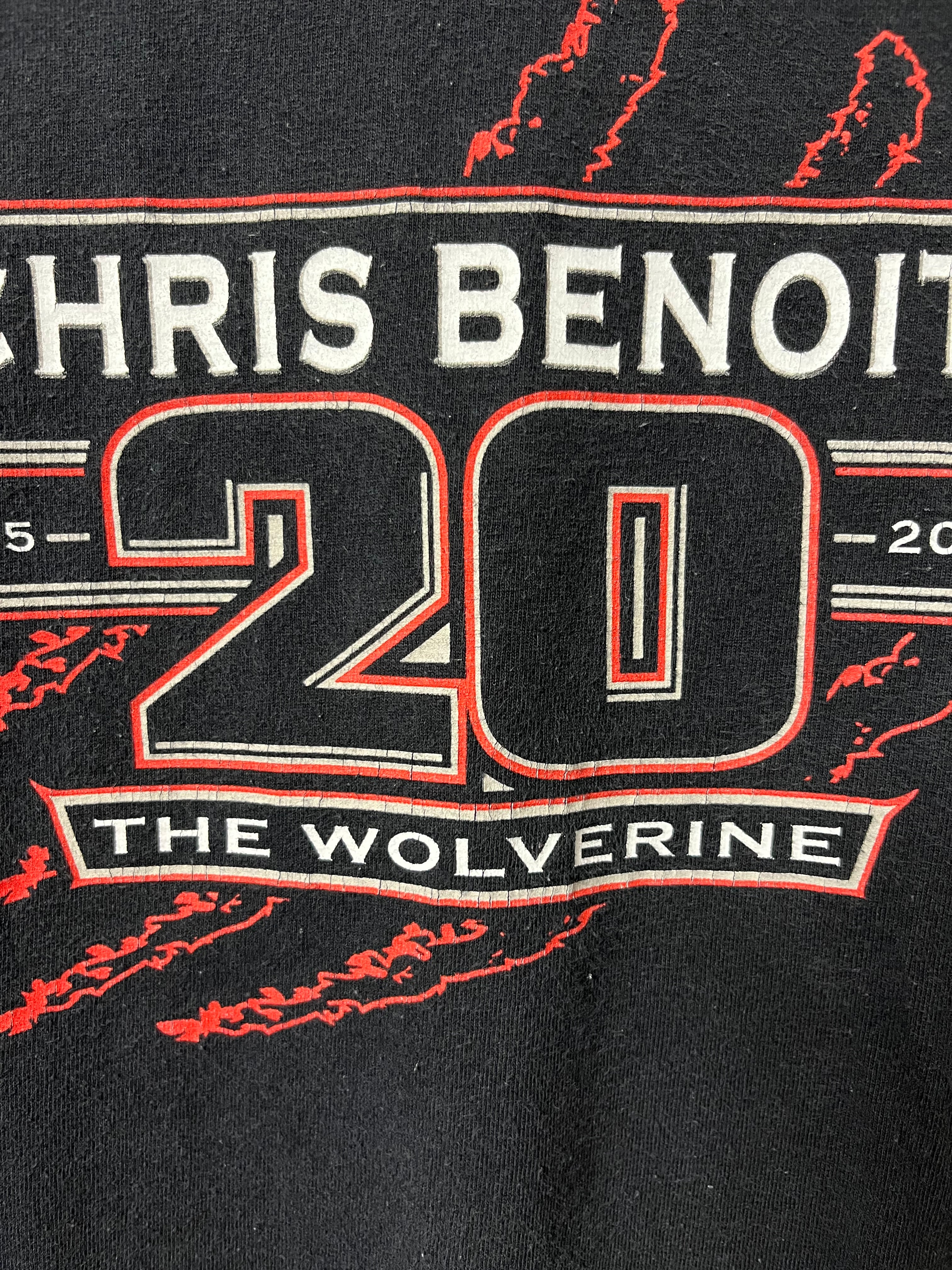 2005 WWE Chris Benoit T-Shirt - Black/Faded Black - L/XL