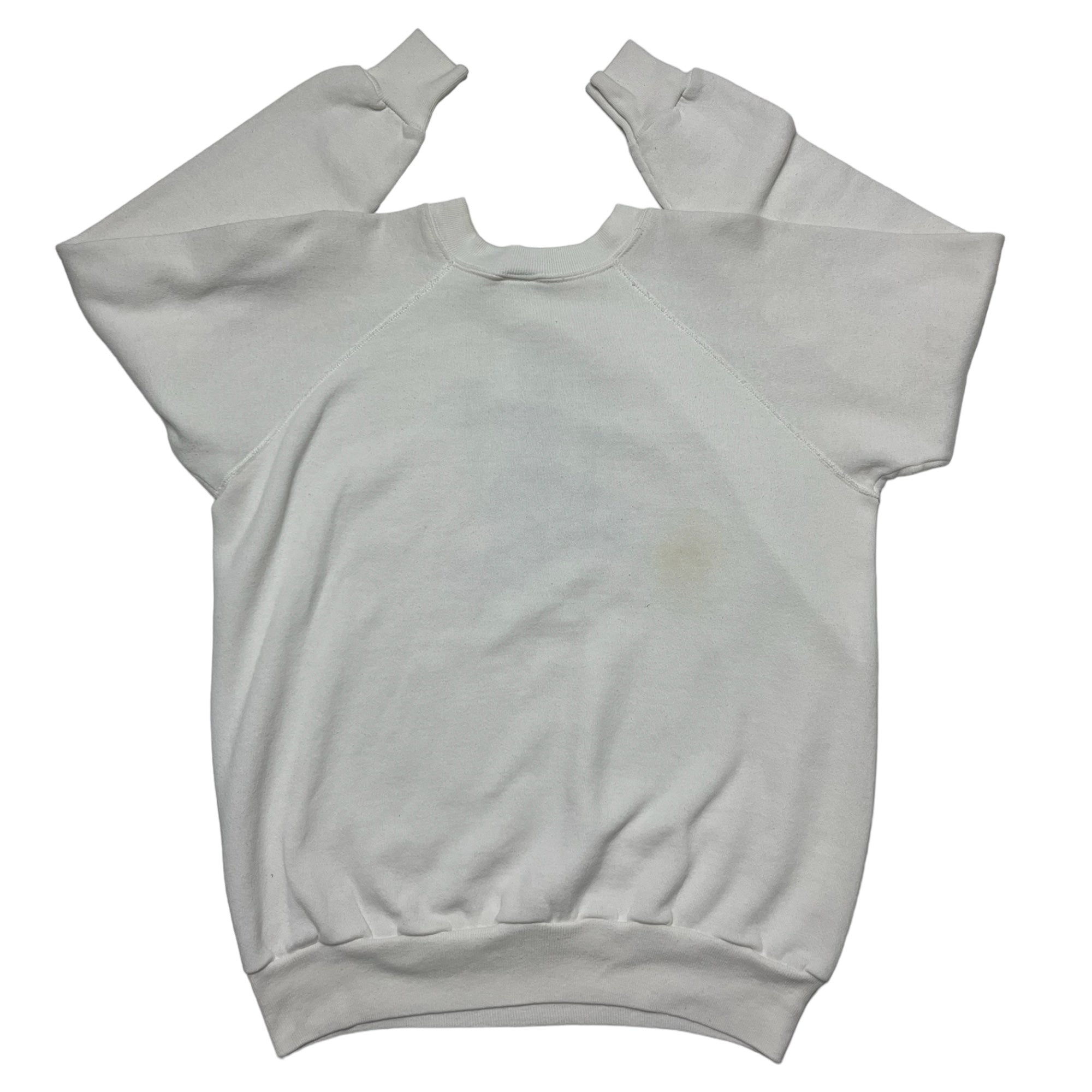 1980s Mustache Man Crewneck Sweatshirt - Aged White - L/XL