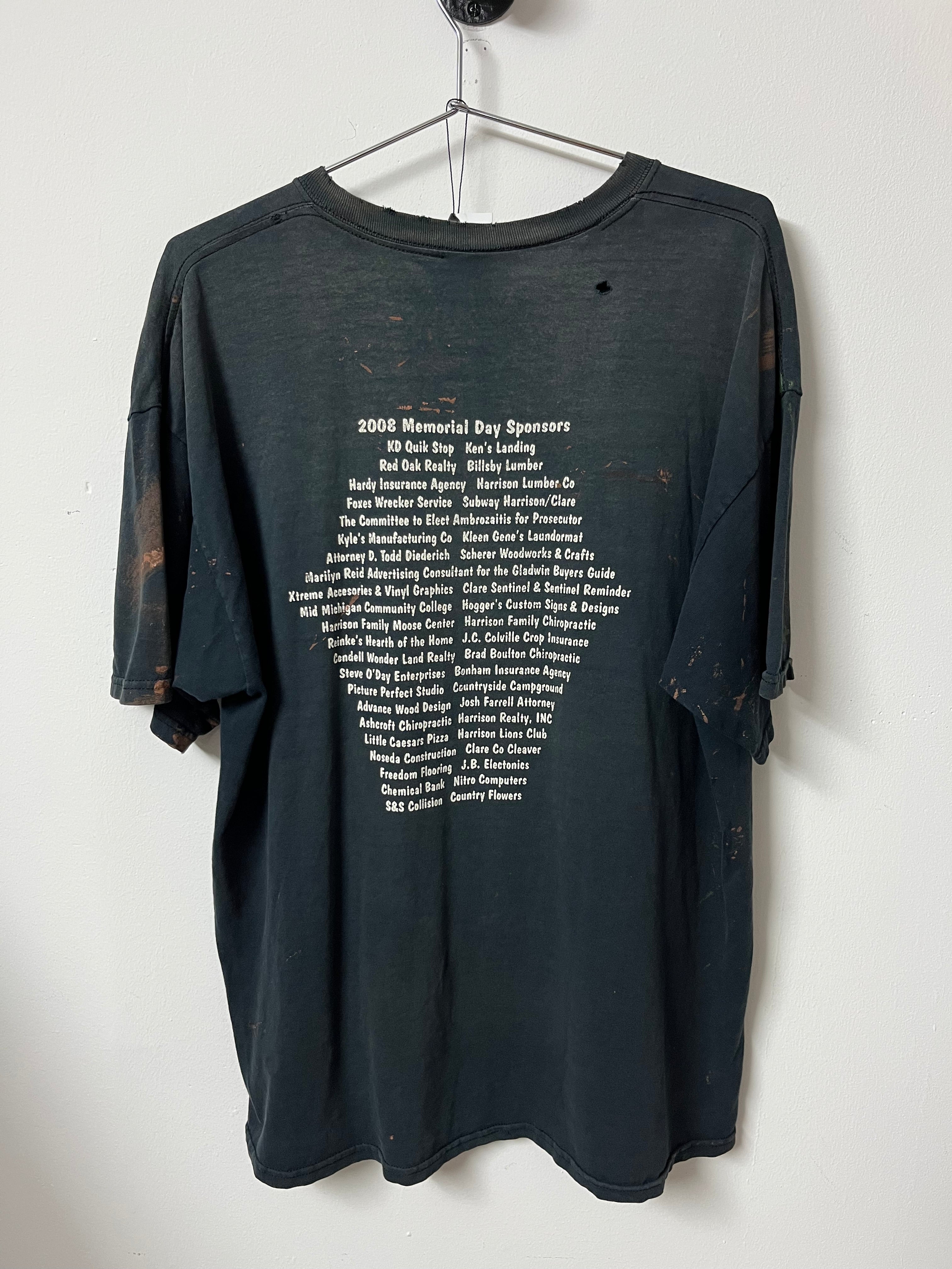 ‘08 Distressed Painter ‘Car & Bike Show’ T-Shirt - Faded Black - L/XL