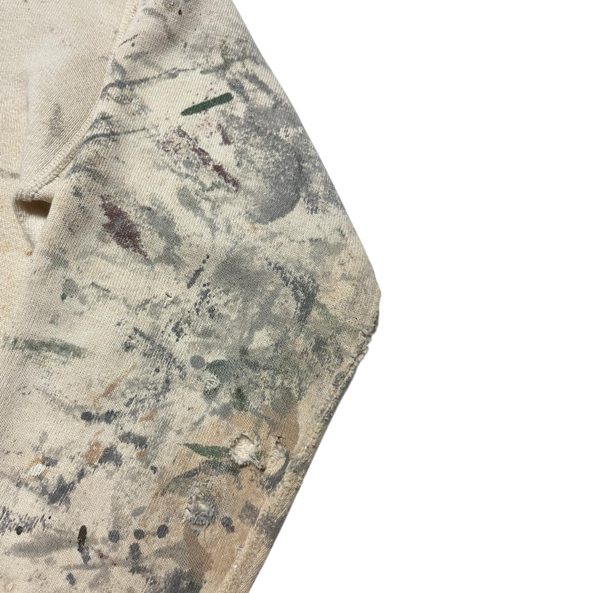 1950s Single-V Painter Distressed Crewneck Sweatshirt - Aged White - S