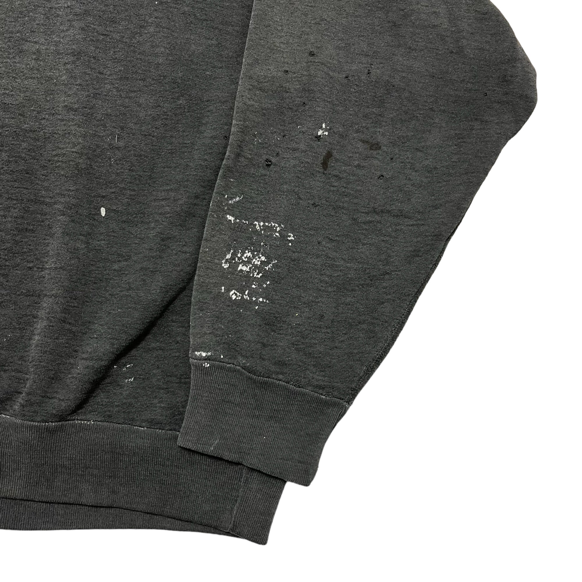 1990s Embroidered ‘Ho Sports’ Distressed Crewneck Sweatshirt - Sun Faded Black - XL