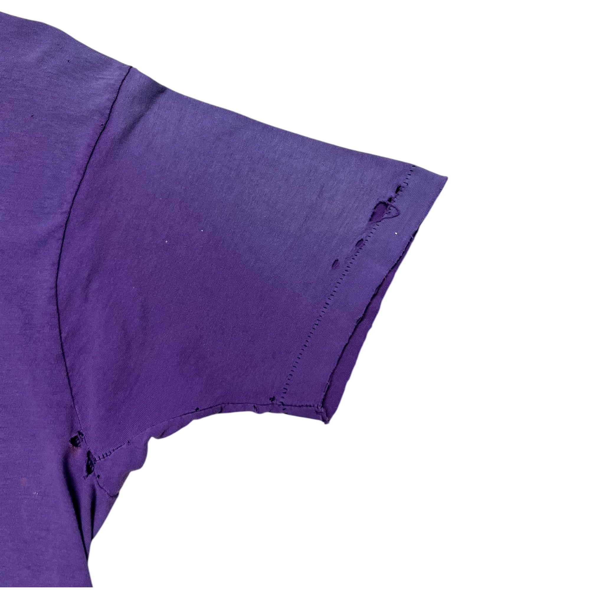1970s/80s Sun Faded & Distressed T-Shirt - Faded Purple - L/XL