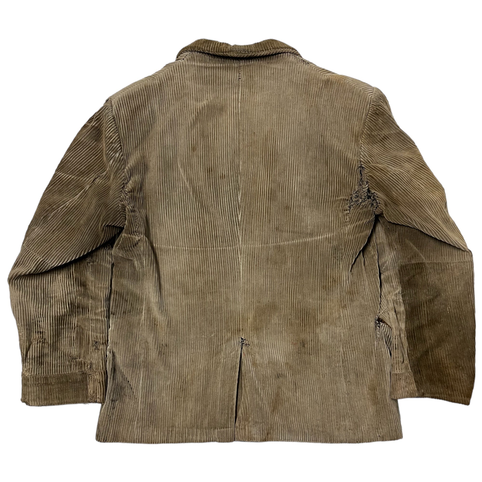 1930s French Corduroy Distressed & Repaired Blazer - Tan/Brown - M/L