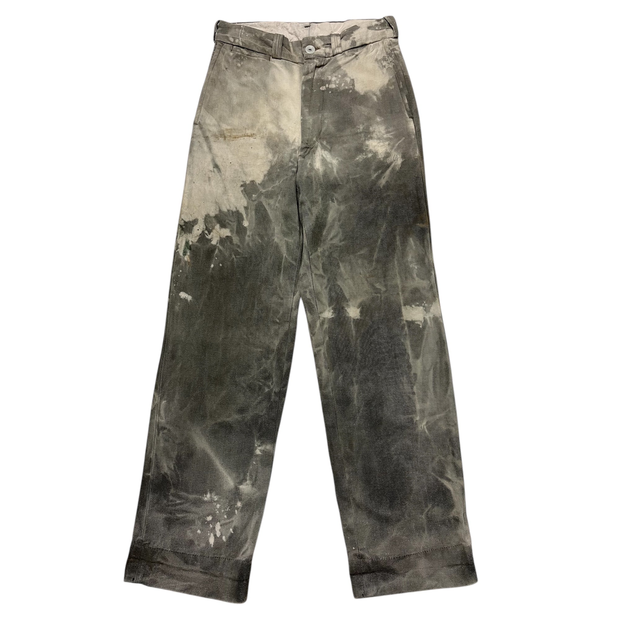 1950s Faded Whipcord Penny’s Big Mac Work Trousers - Smoke Grey - 30x33
