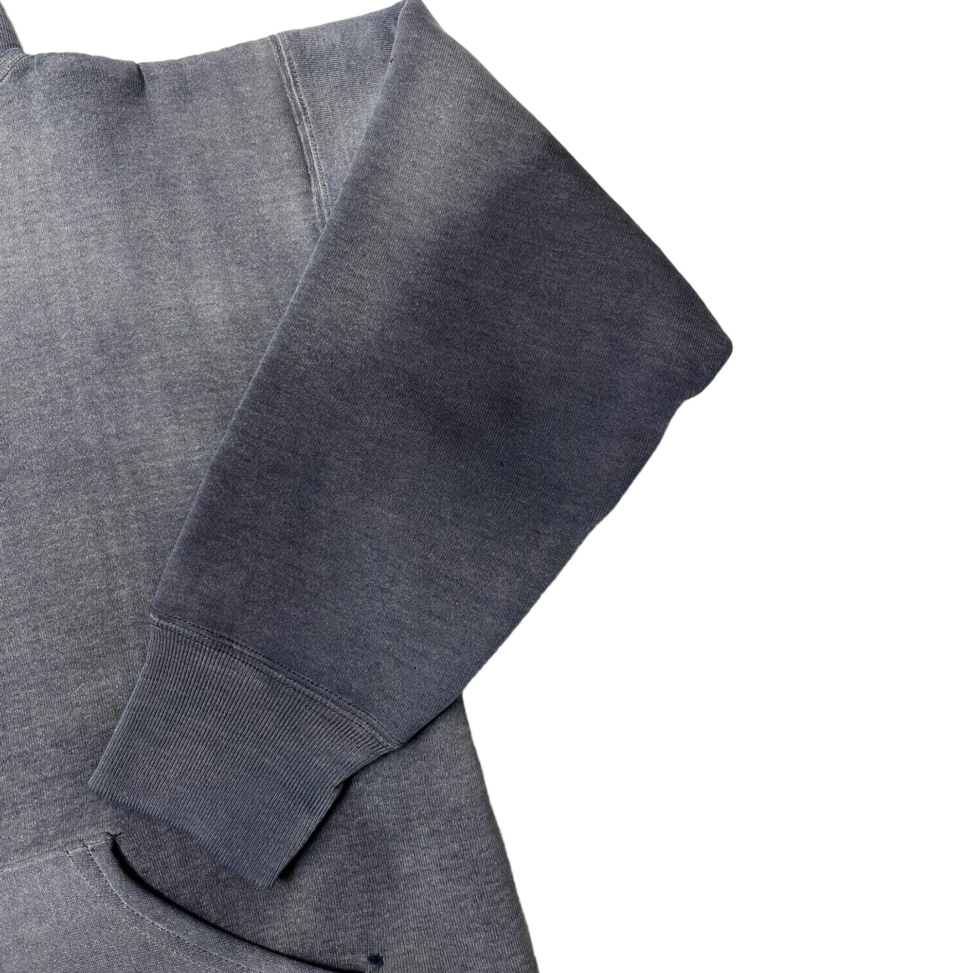 ‘70s Russell Sun Faded Double-Face Hooded Sweatshirt - Ghost Gray/Faded Navy - S