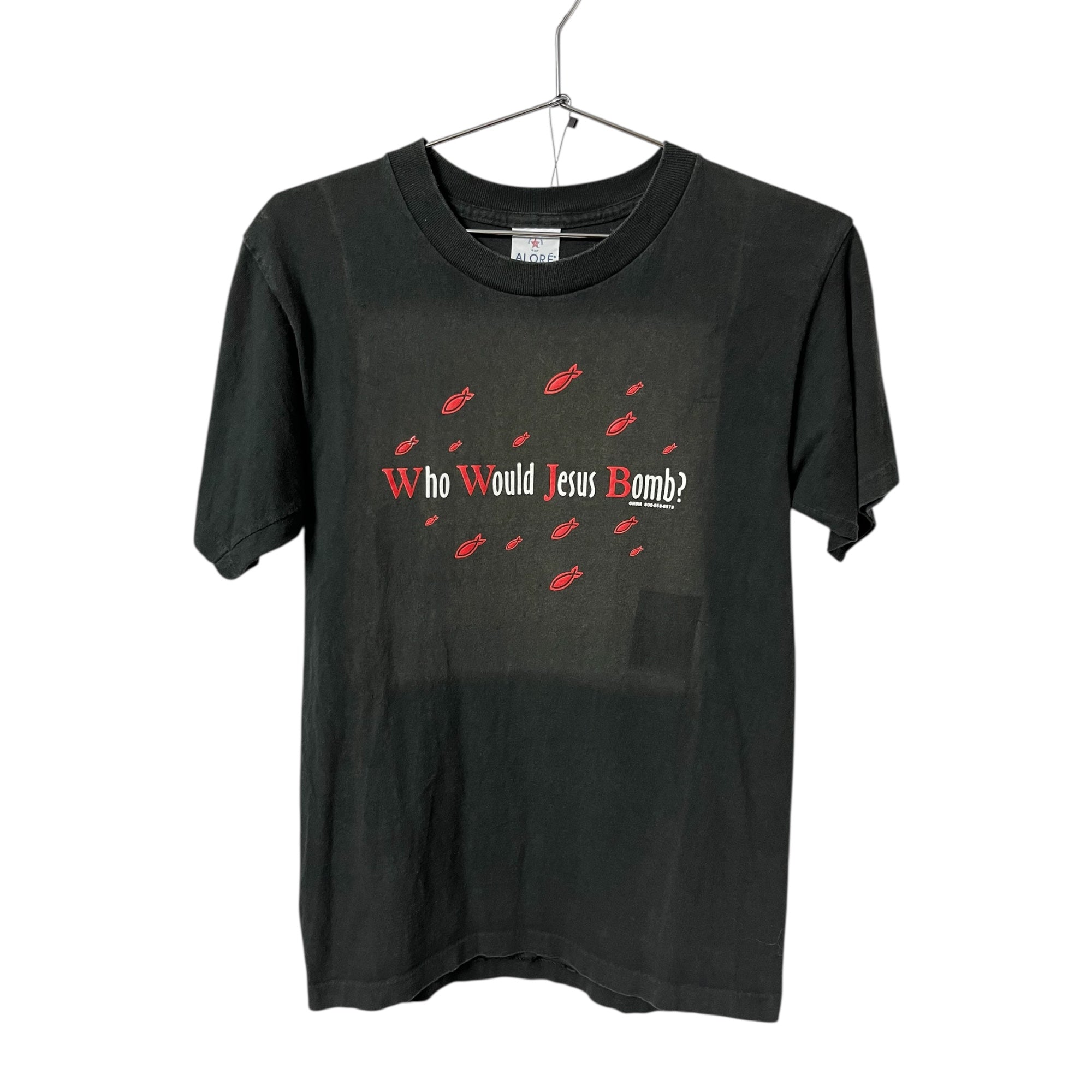 ‘90s ‘Who Would Jesus Bomb’ T-Shirt - Faded Black - S