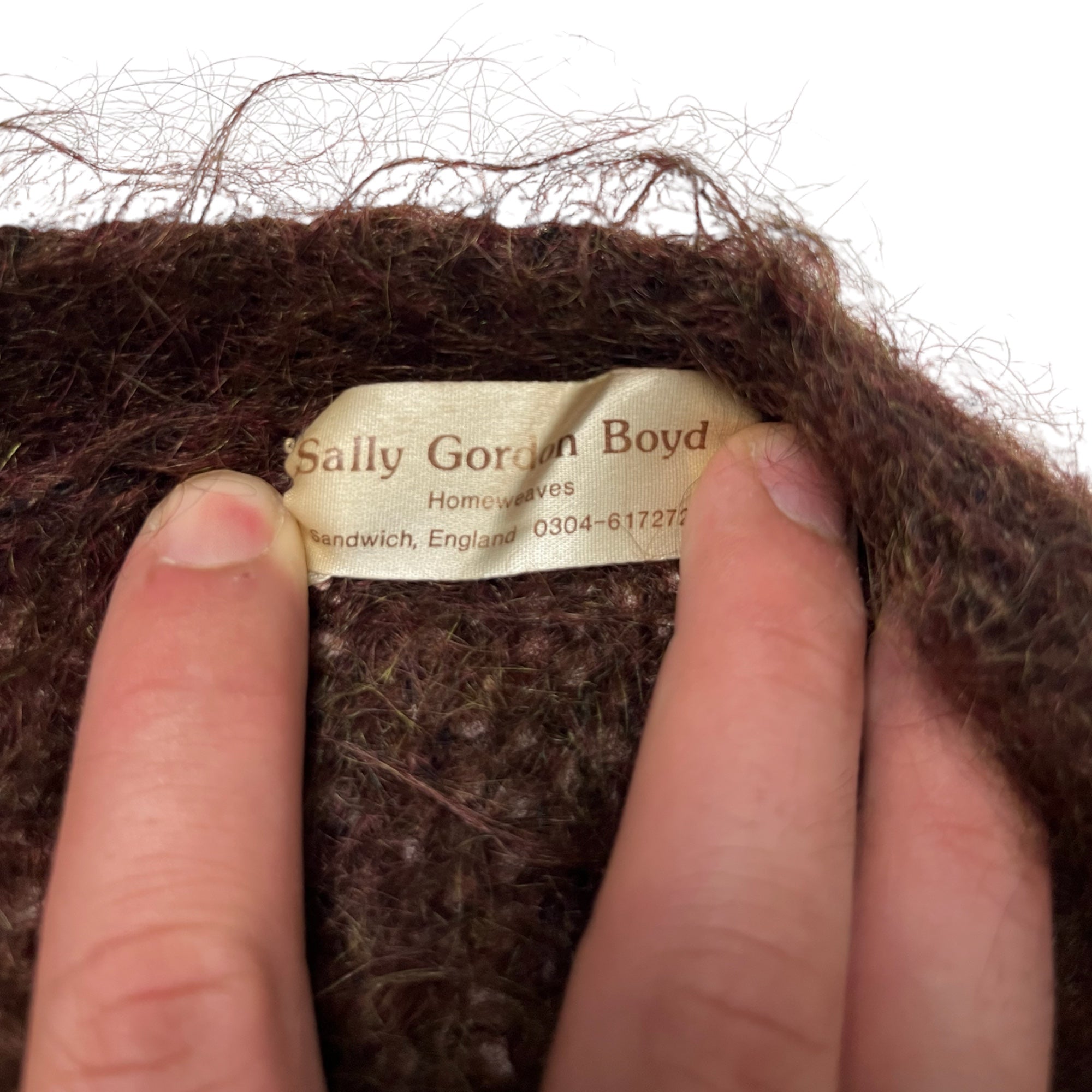 1970s Shaggy Mohair Vest - Grizzly Brown - S/M