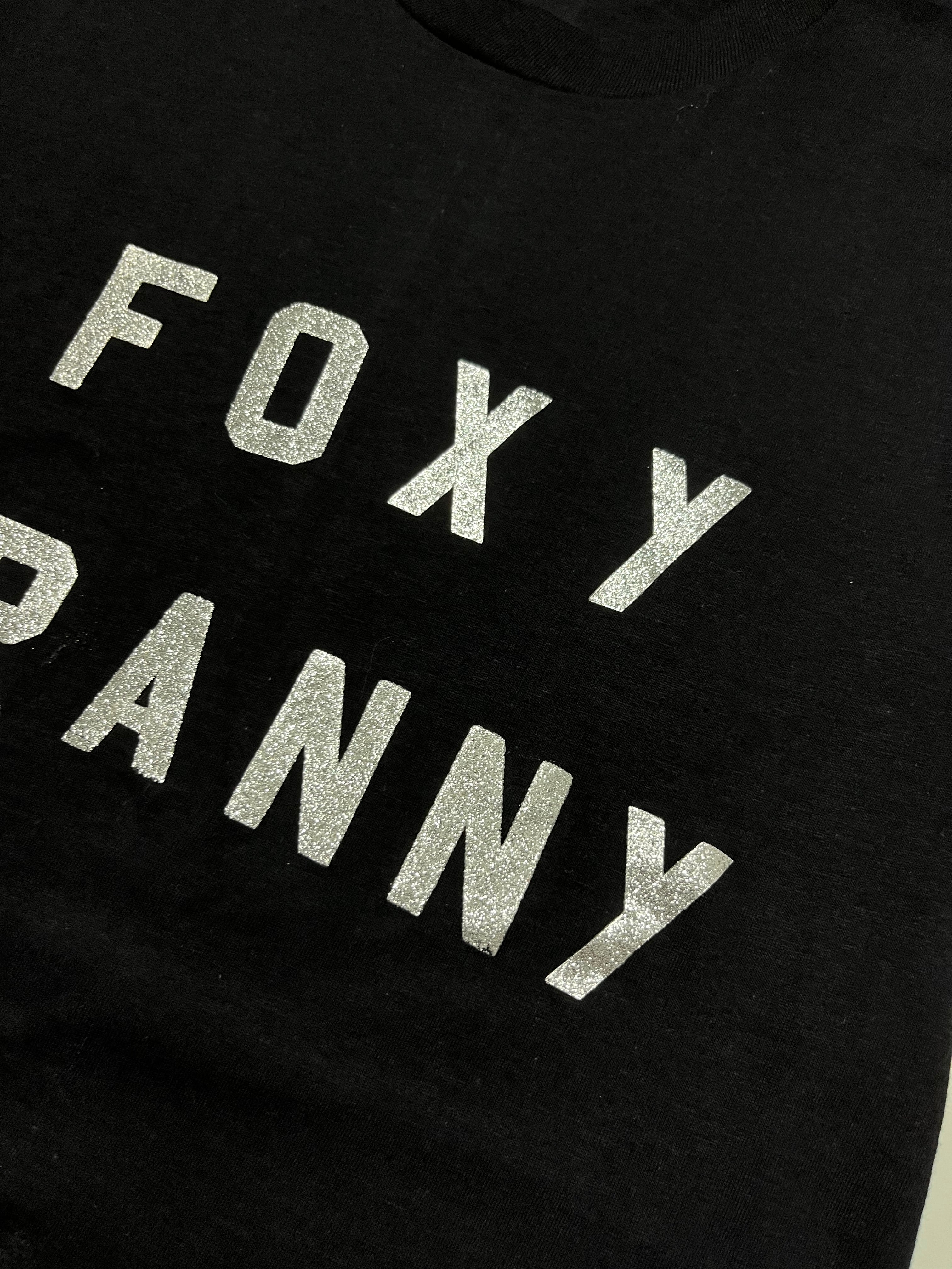 1970s Made in USA ‘Foxy Granny’ Glitter Print Novelty Tee - Black - M/L
