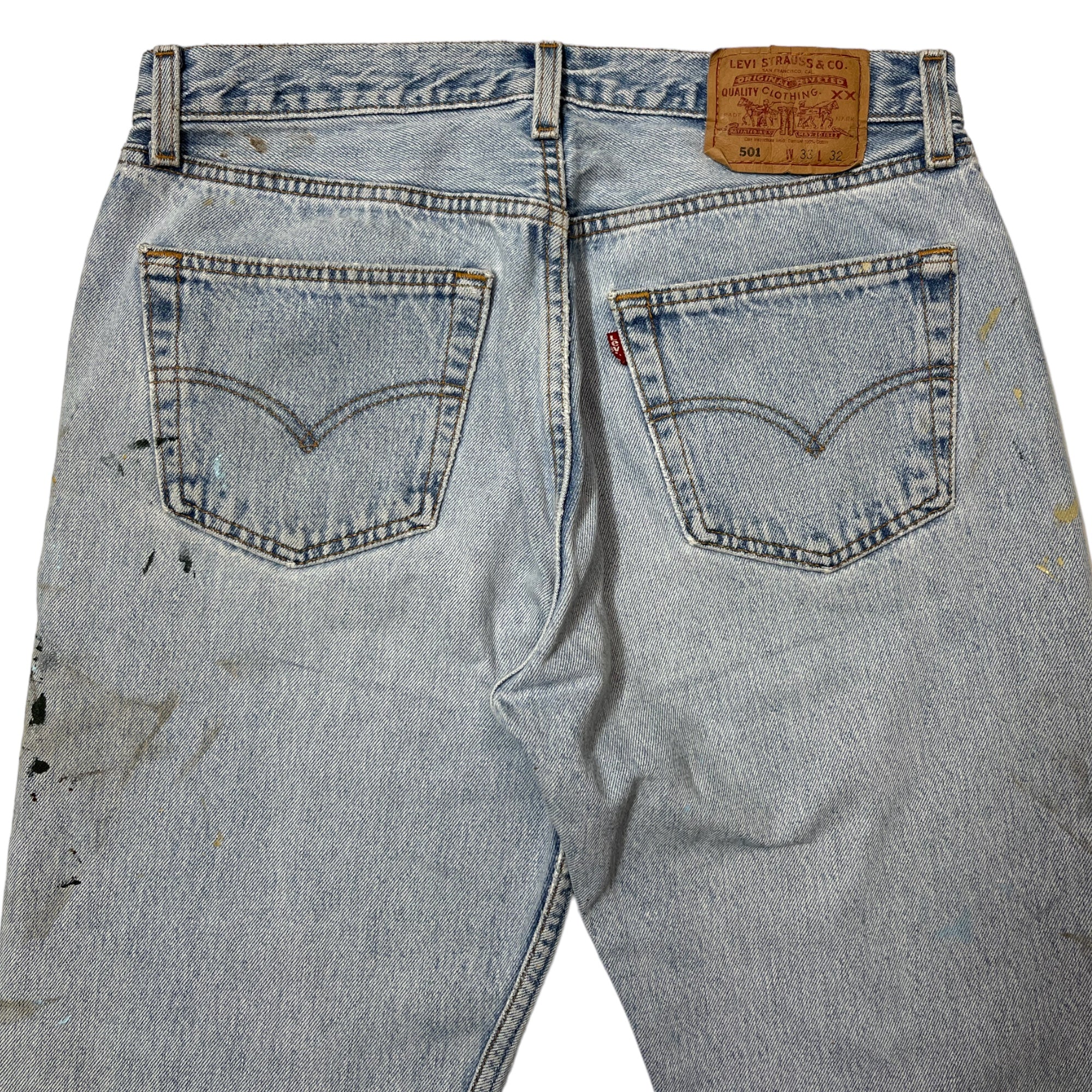 Late 1980s Levi’s Made in USA 501 Painter Jeans - Light Wash Blue - 32x31