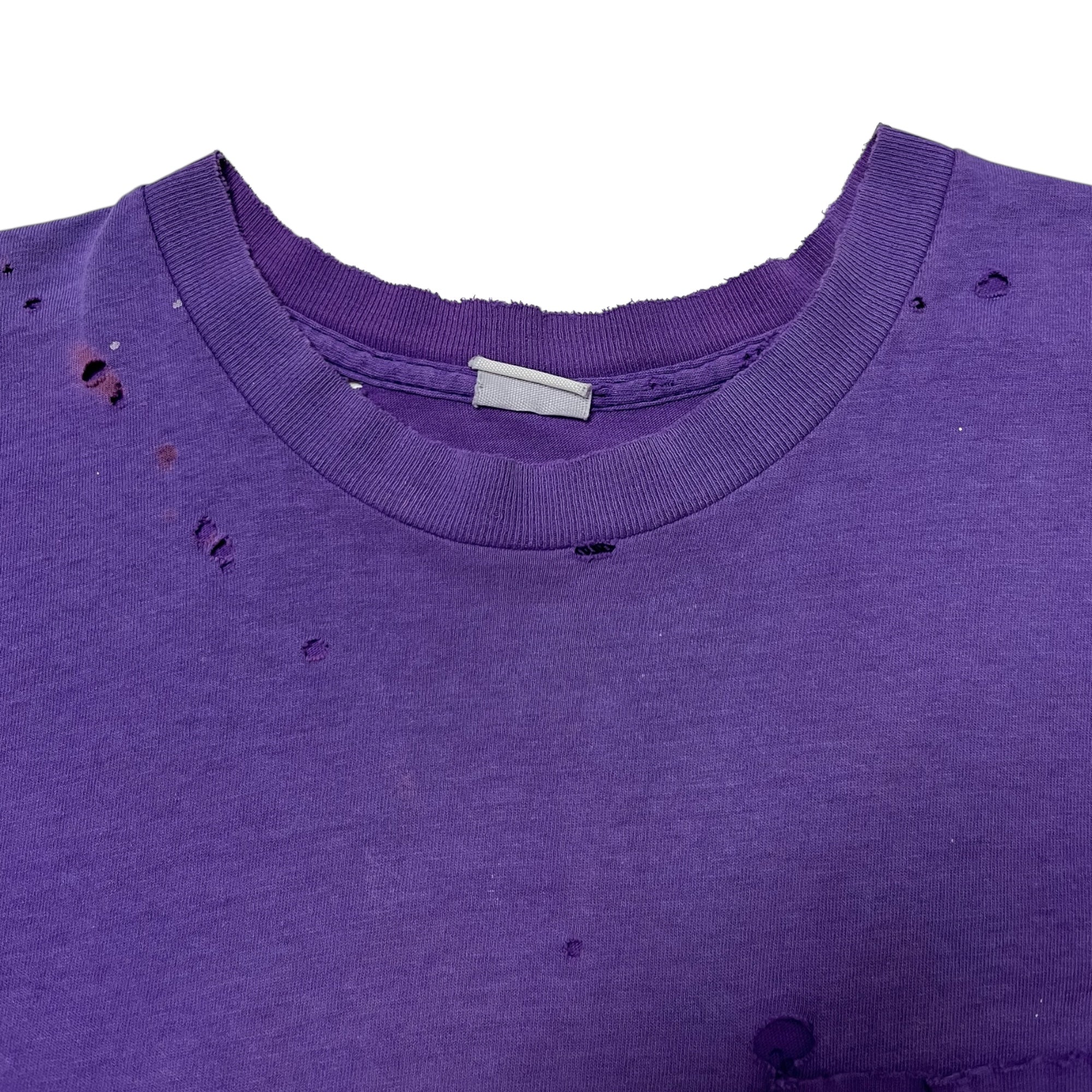 1970s/80s Sun Faded & Distressed T-Shirt - Faded Purple - L/XL
