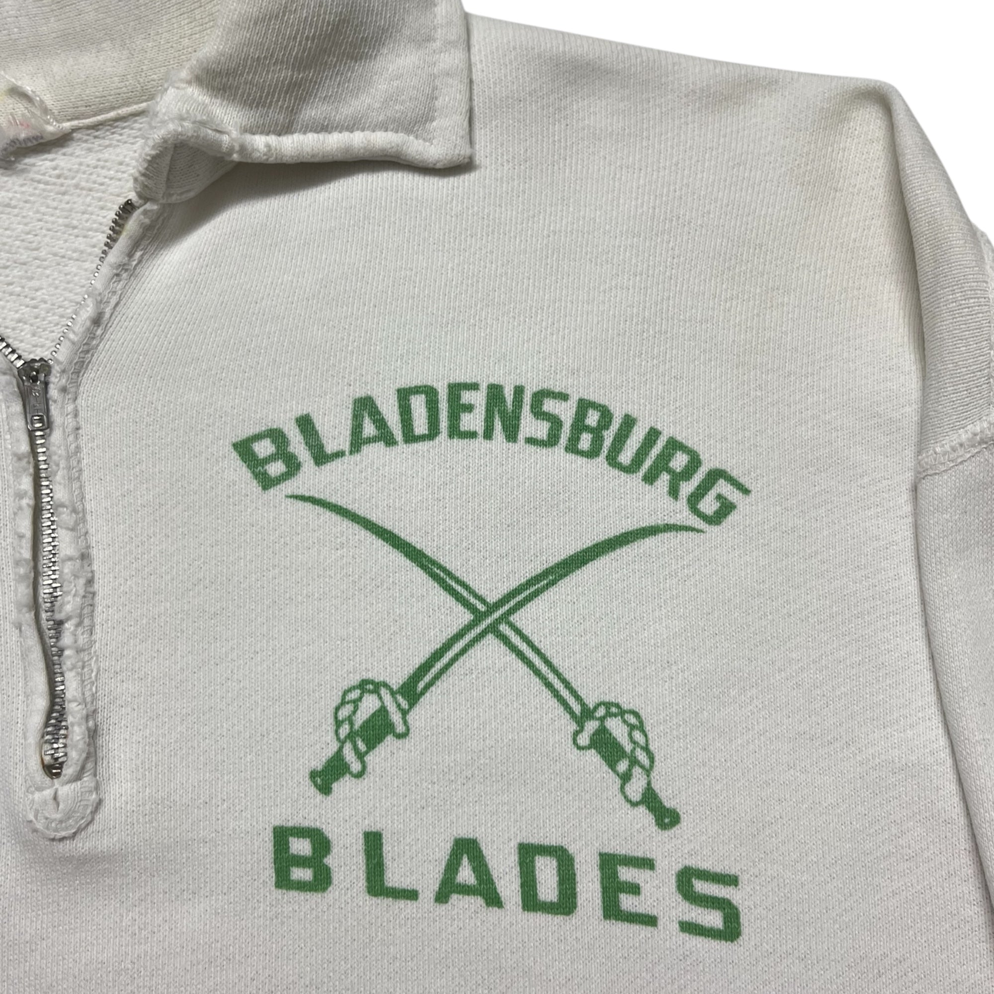 1950/60s ‘Bladensburg Blades’ 1/4 Zip Sweatshirt - White - M/L