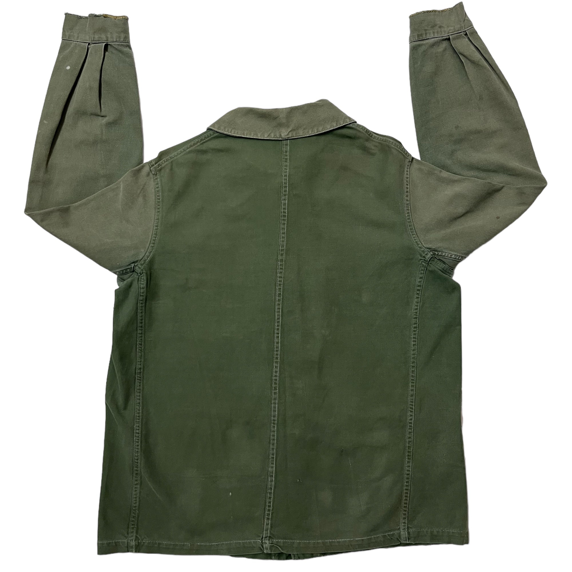 1950s Algerian War French Military Two-Tone Chore/Work Jacket - Tones of Olive/Drab - L
