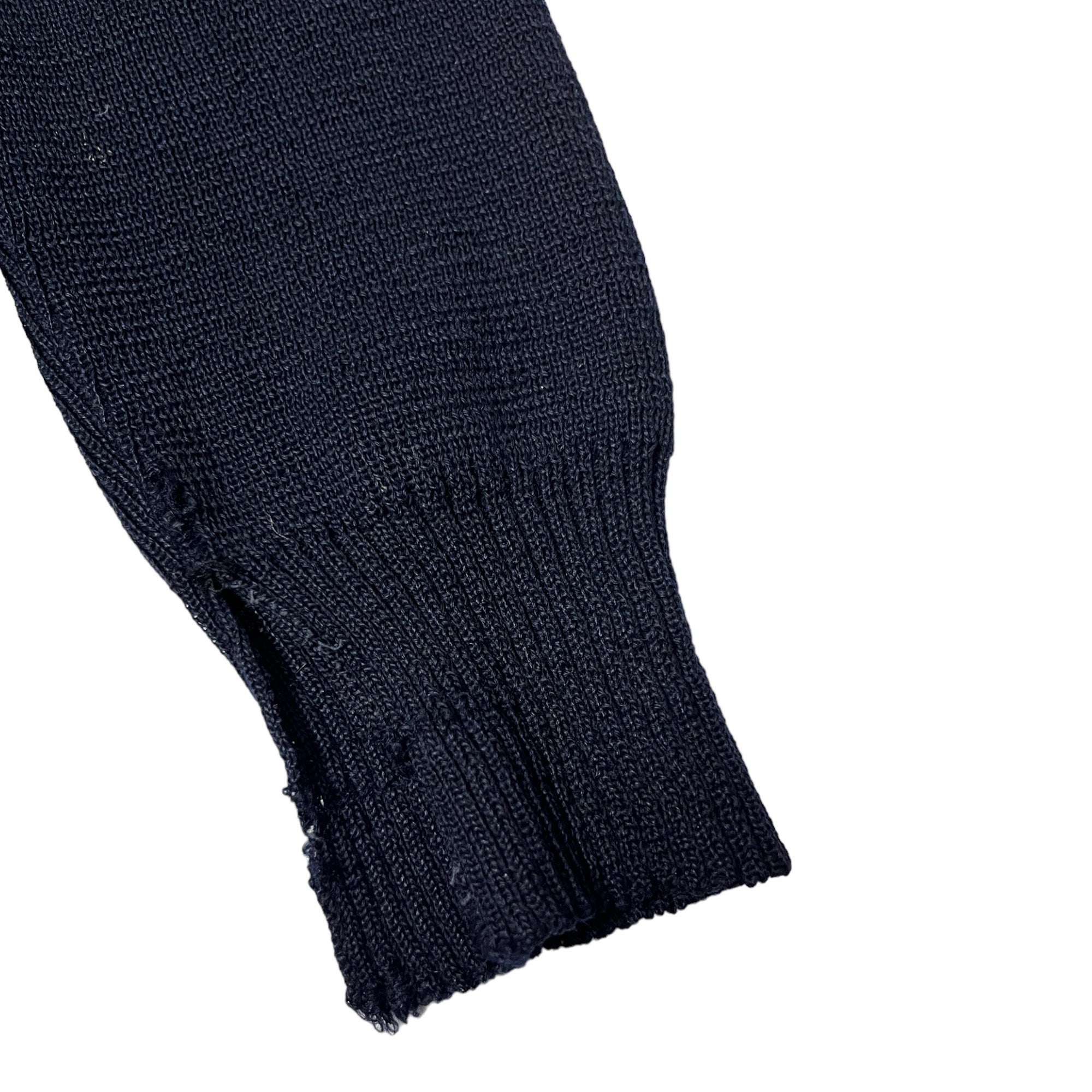 1930s French ‘Patron’ Stained Knit Sweater - Navy Blue - XS/S