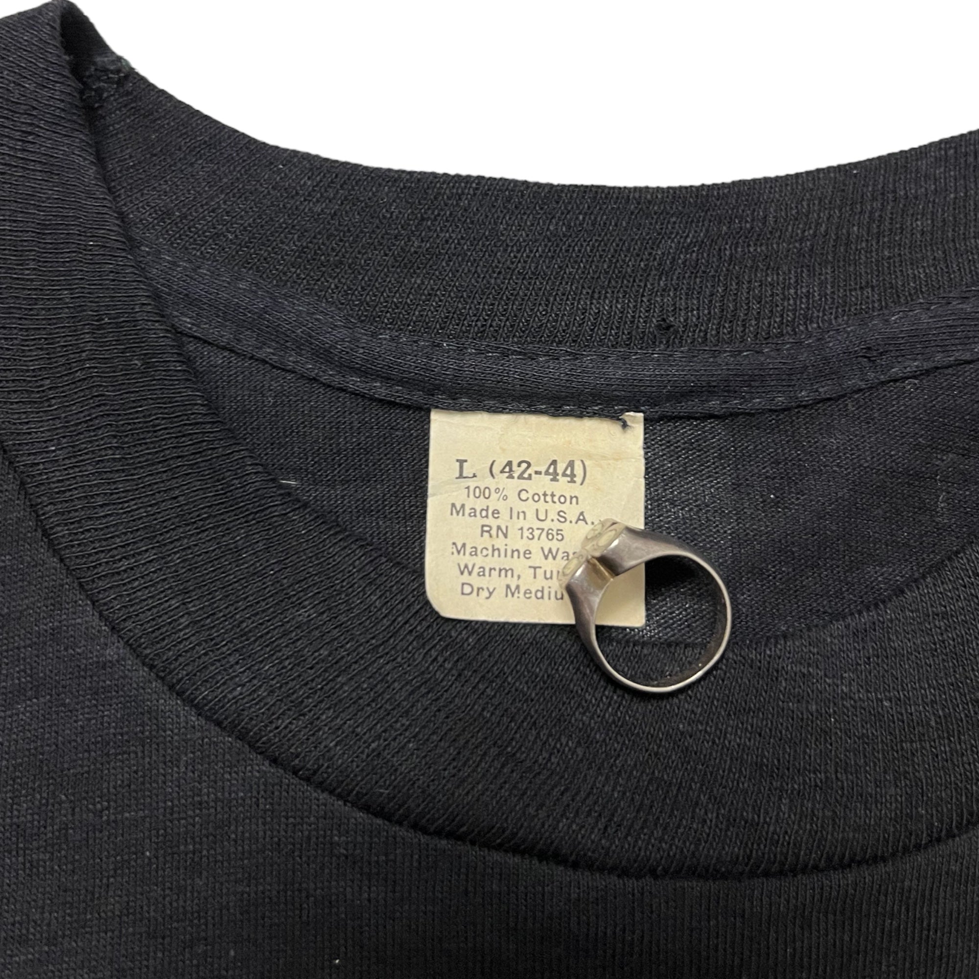 1970s Made in USA ‘Foxy Granny’ Glitter Print Novelty Tee - Black - M/L
