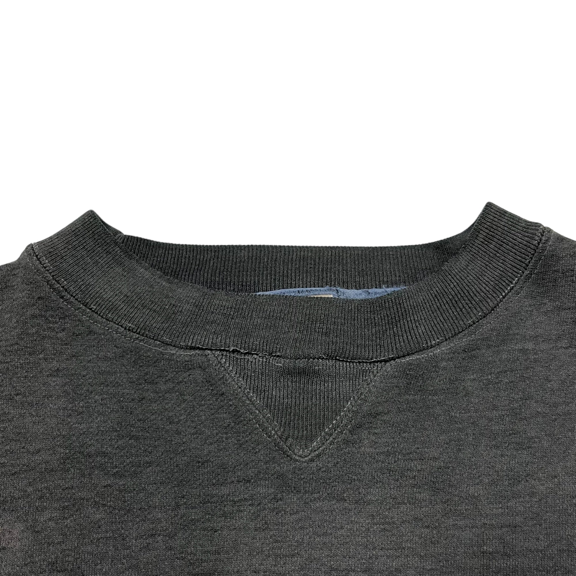 1990s Embroidered ‘Ho Sports’ Distressed Crewneck Sweatshirt - Sun Faded Black - XL