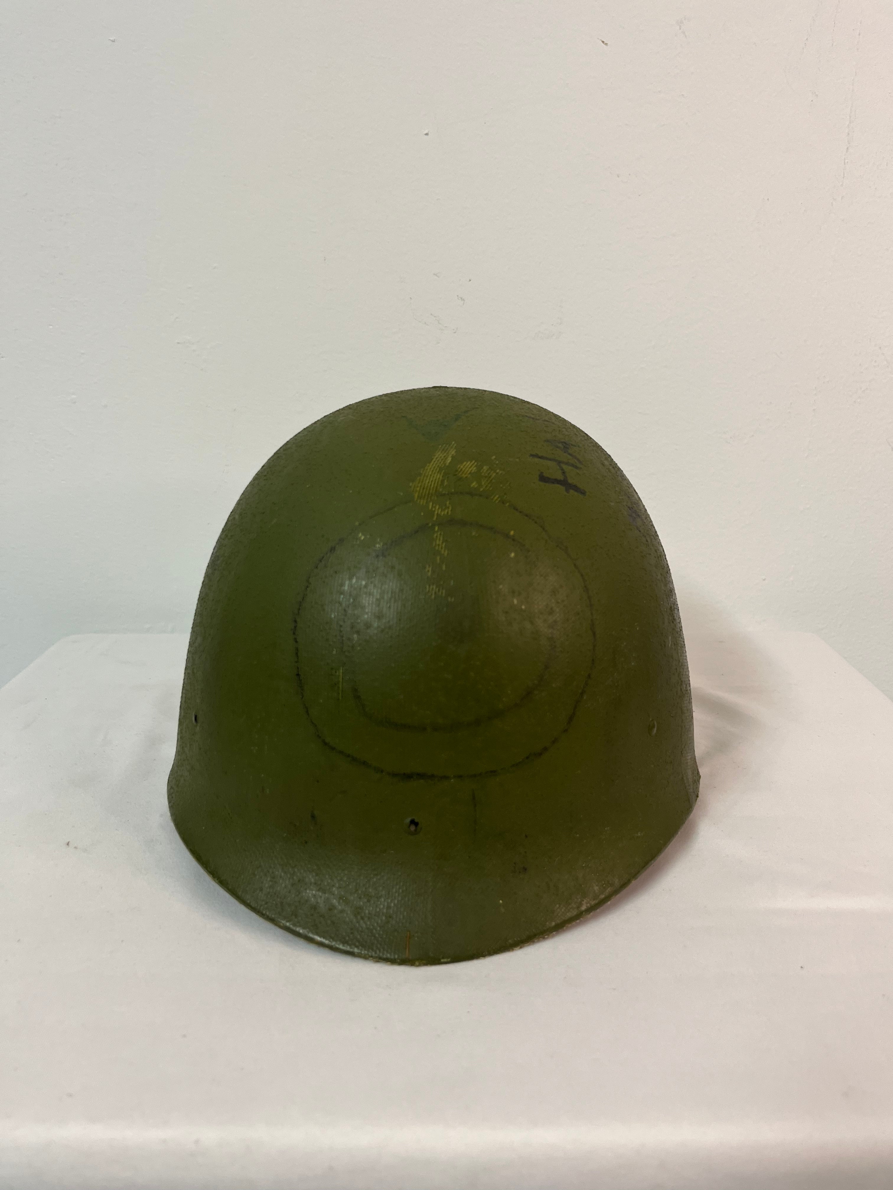 Military Helmet - Punk/Hippie Helmet 1970s Vietnam Era - 'Ha - Missed Me'