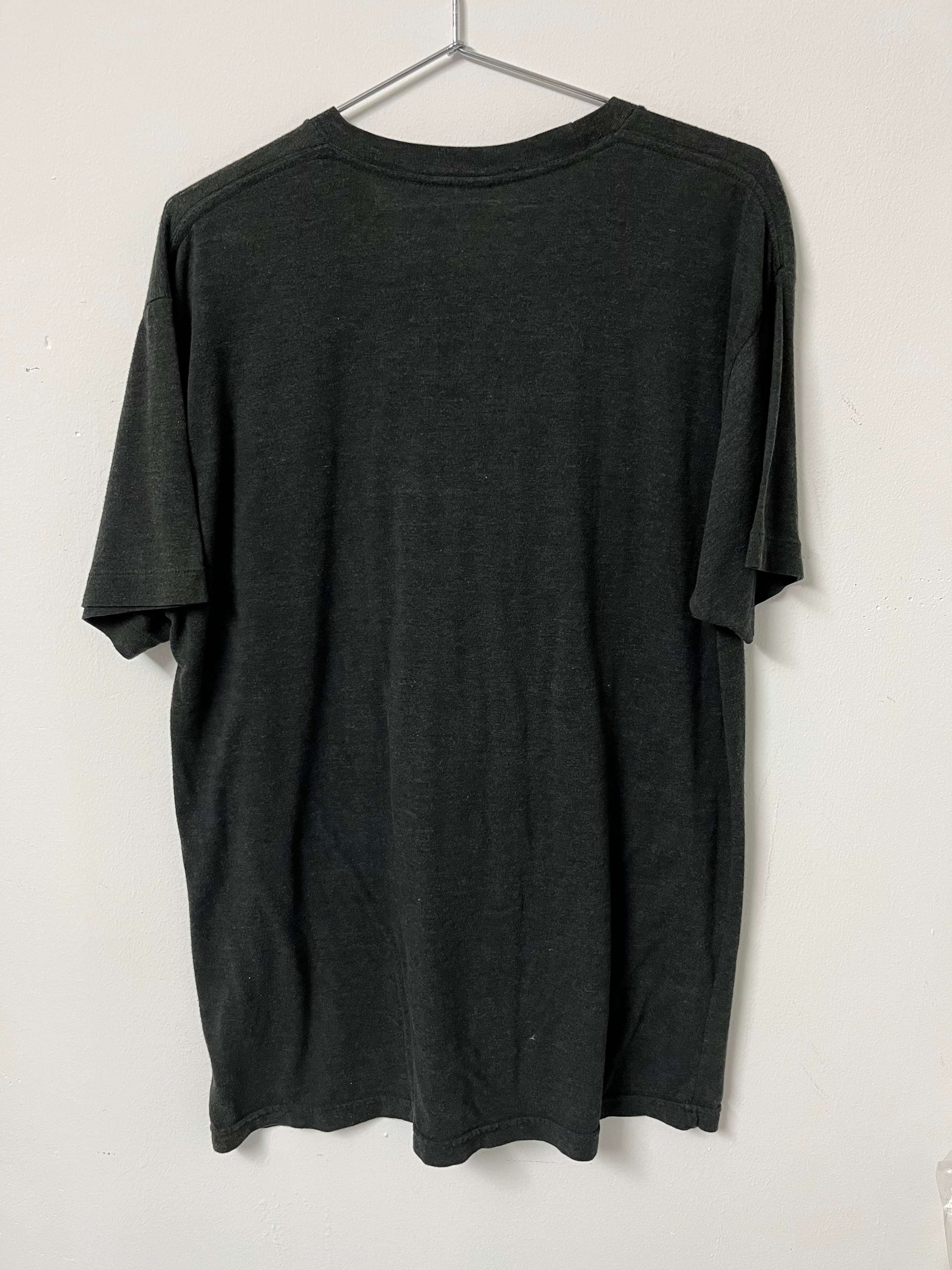 90s ‘What a Lovely Fucking Day’ Novelty T-Shirt - Faded Black/Charcoal - XL