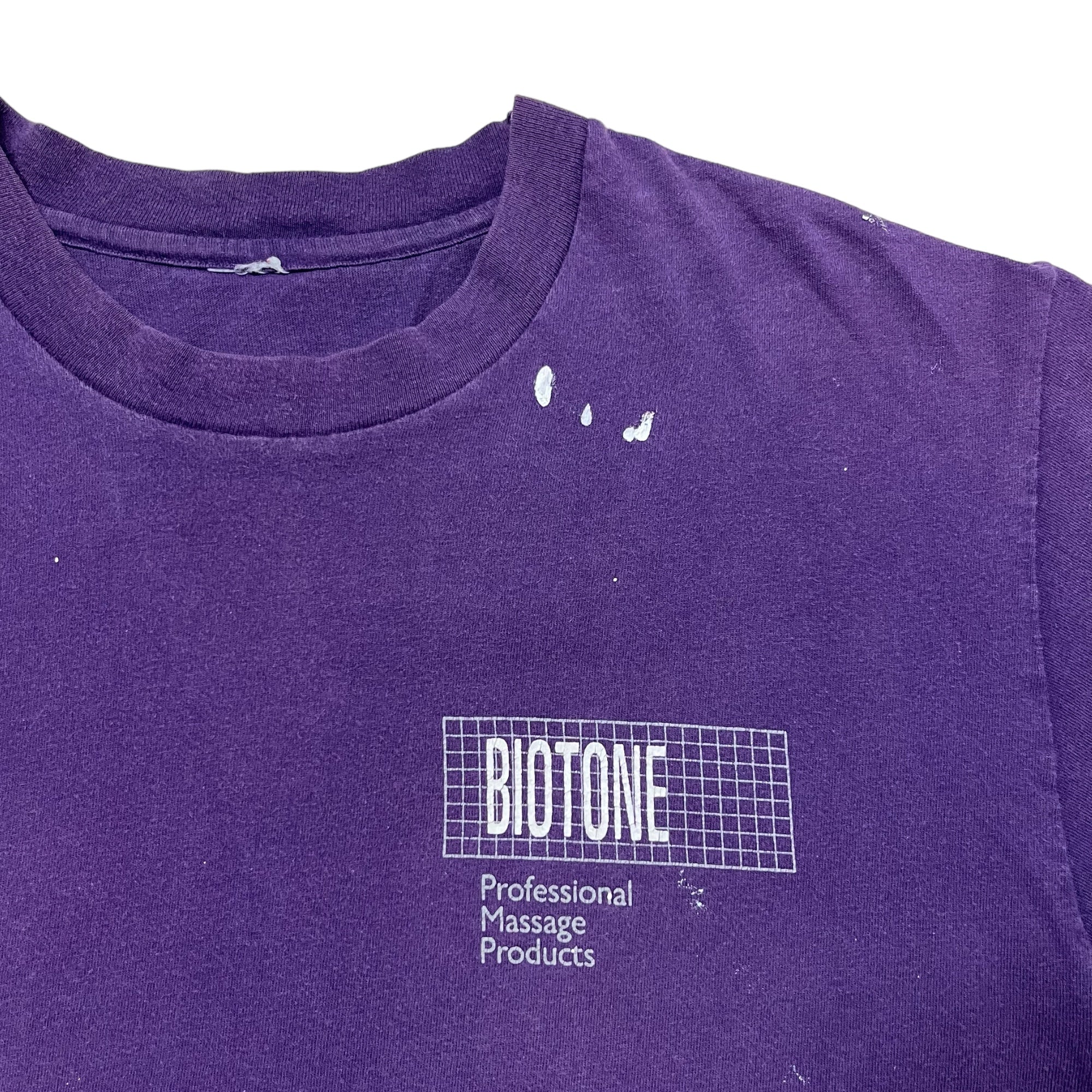 1990s Biotone Massage Oil Painter T-Shirt - Purple - L/XL