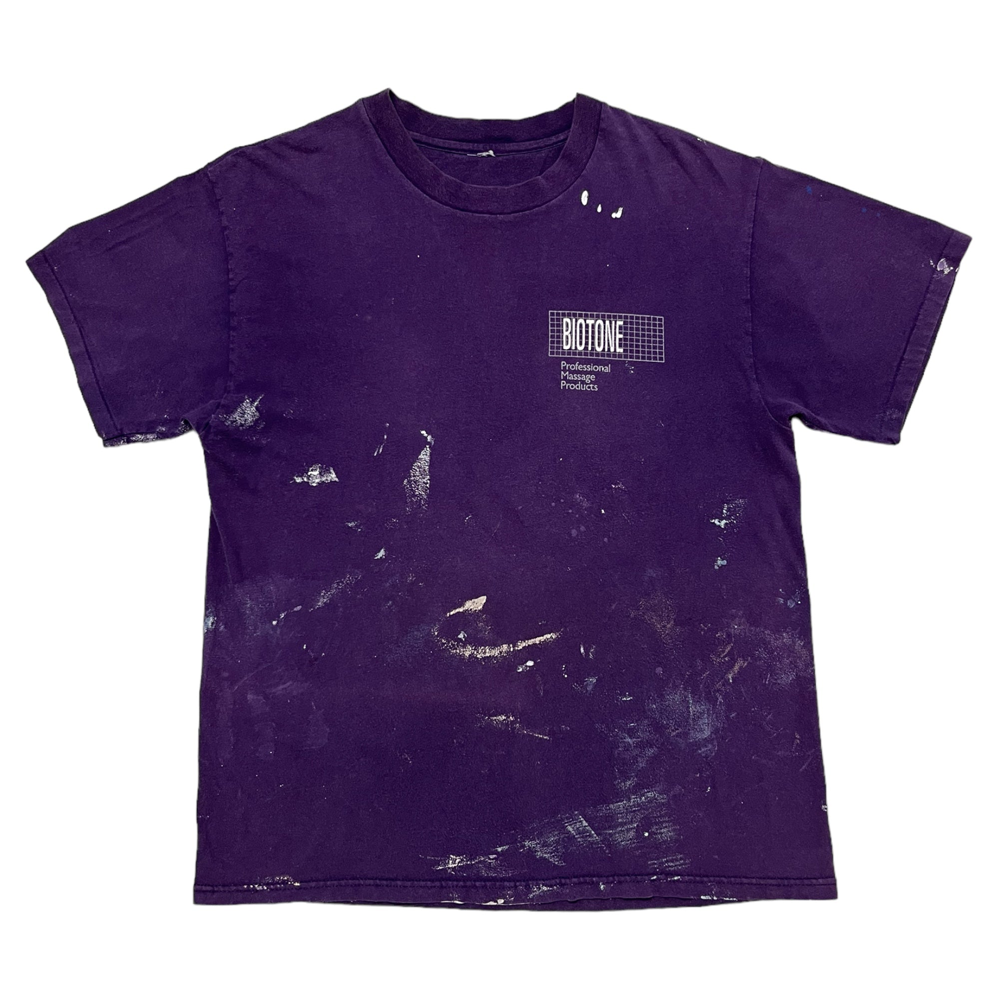 1990s Biotone Massage Oil Painter T-Shirt - Purple - L/XL