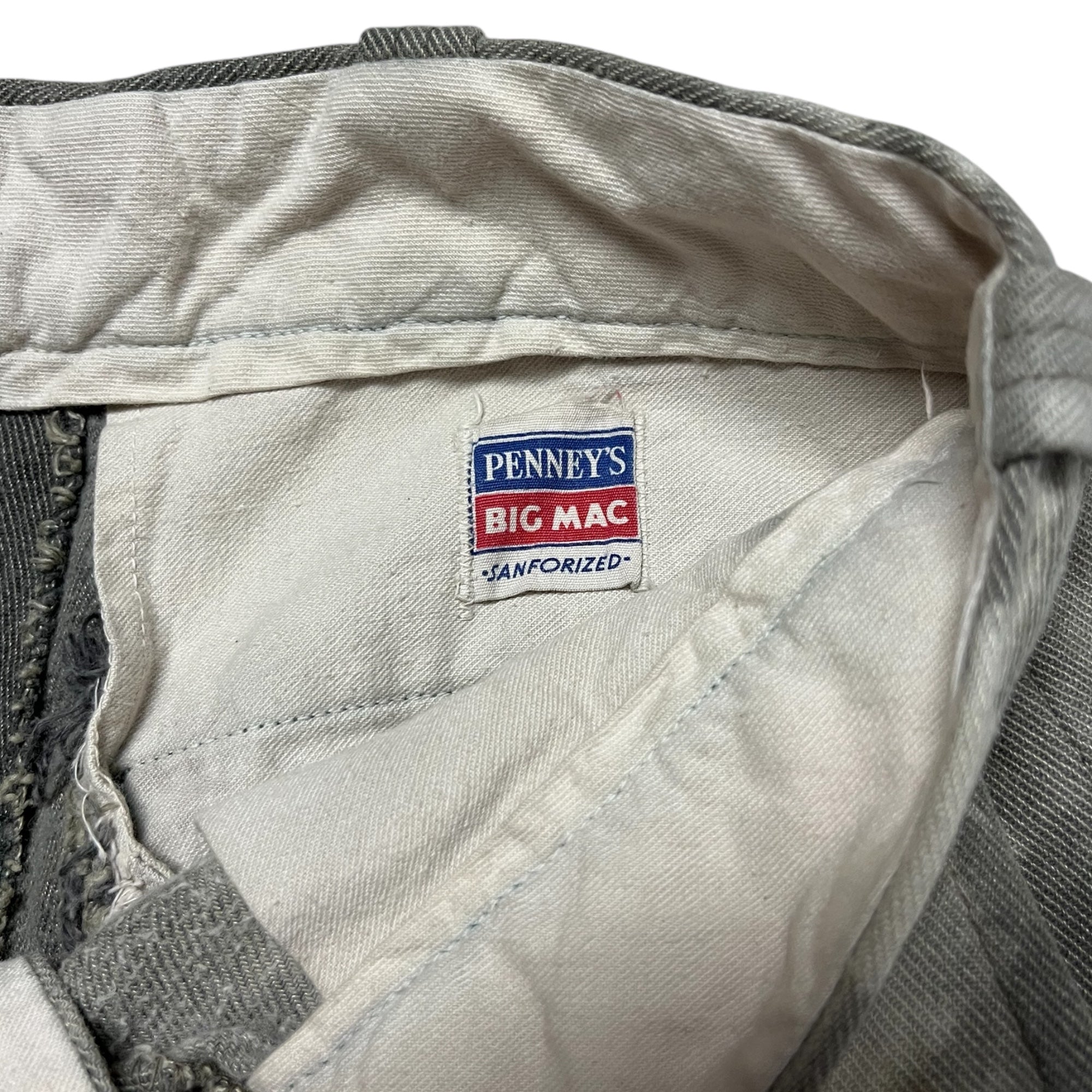 1950s Faded Whipcord Penny’s Big Mac Work Trousers - Smoke Grey - 30x33