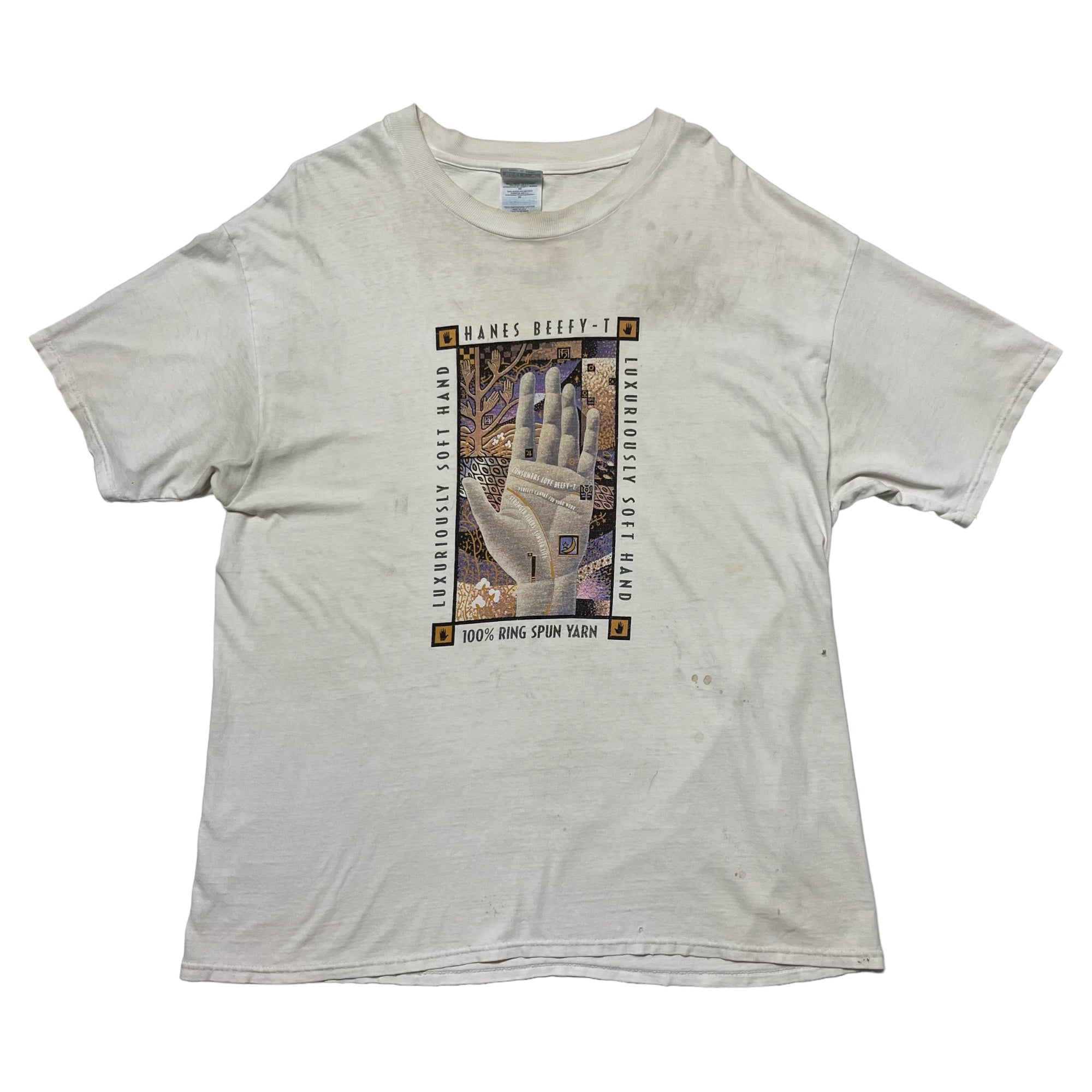 ‘90s Hanes Beefy-T ‘Luxuriously Soft Hand’ Promo T-Shirt - White - XL