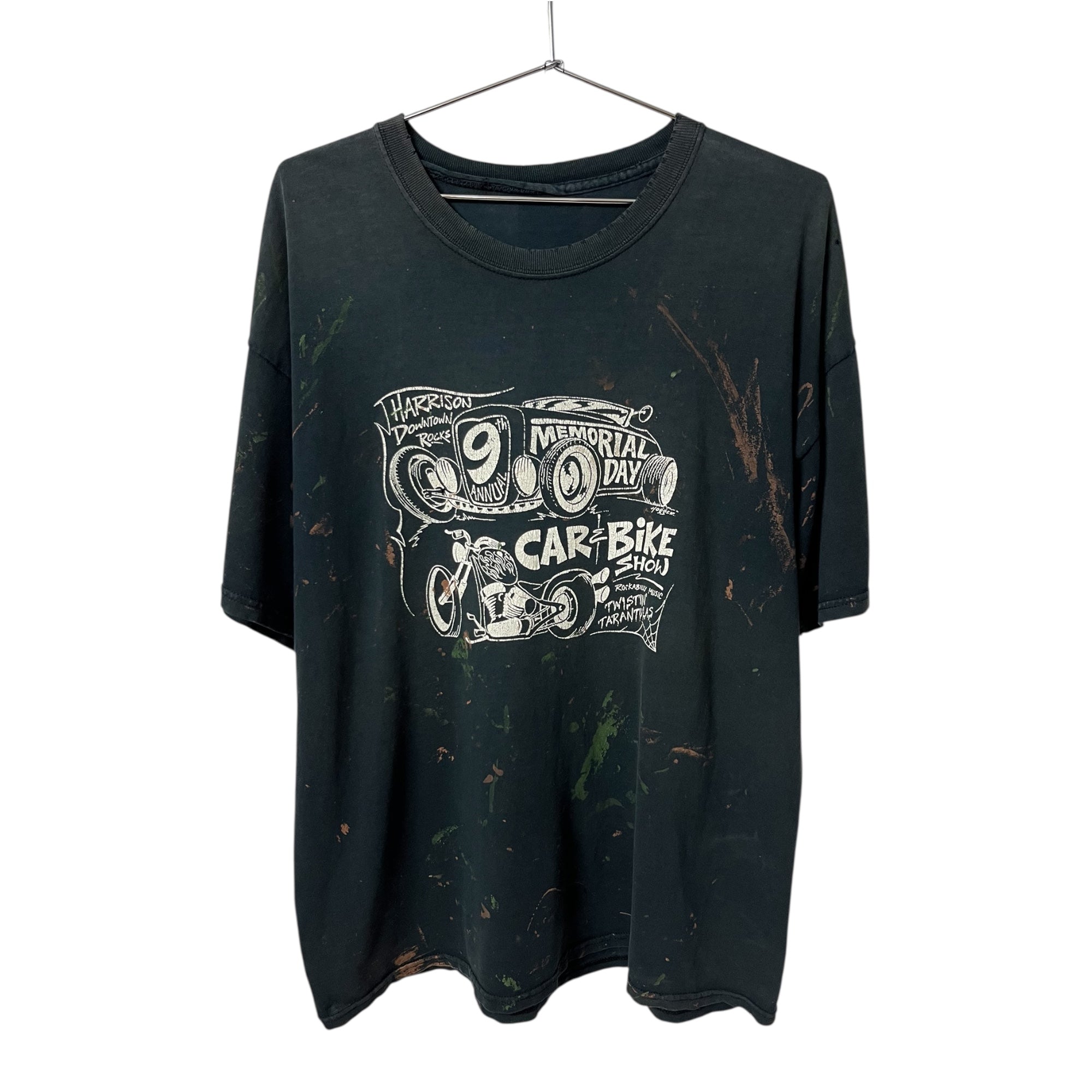 ‘08 Distressed Painter ‘Car & Bike Show’ T-Shirt - Faded Black - L/XL