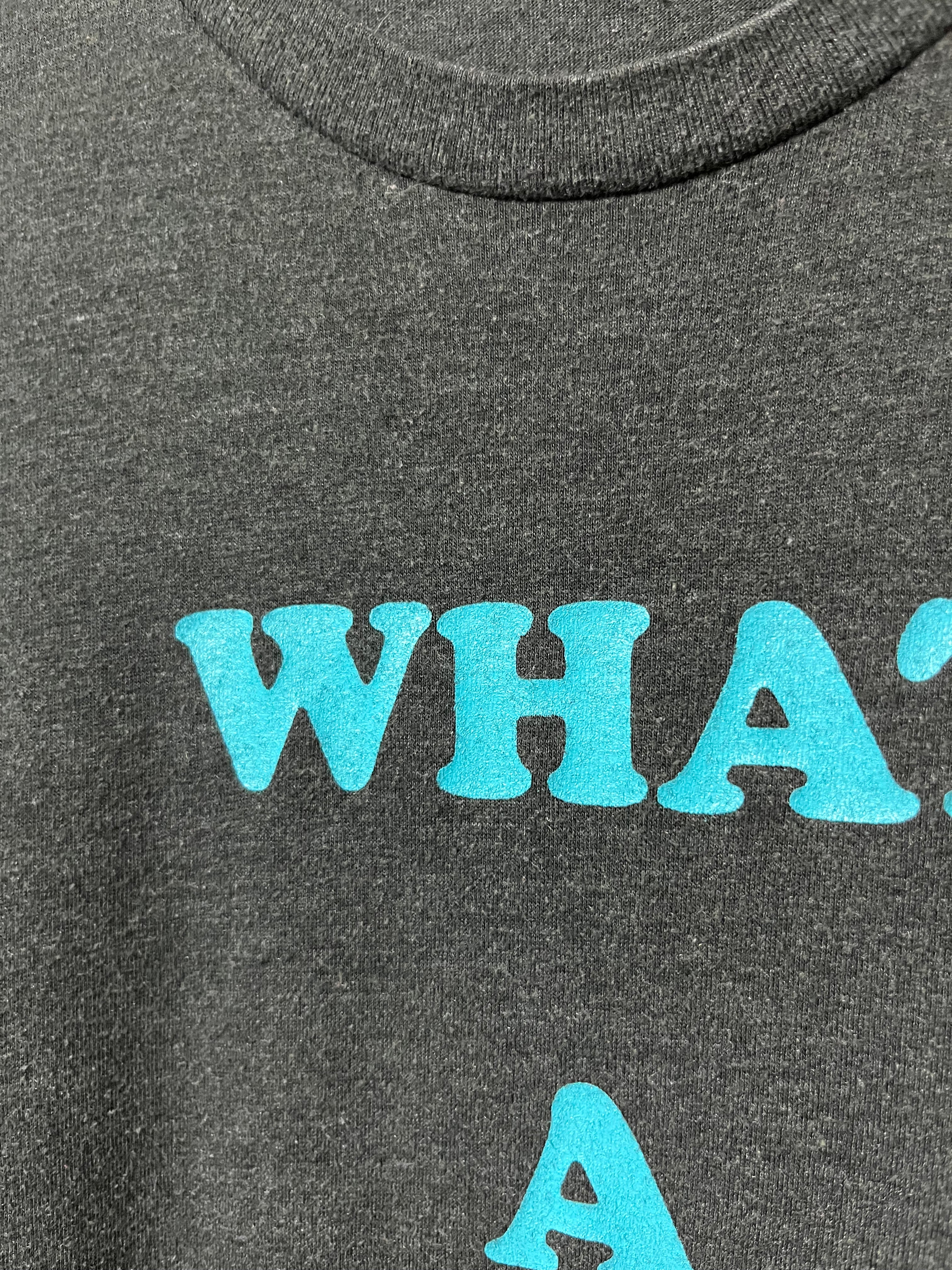 90s ‘What a Lovely Fucking Day’ Novelty T-Shirt - Faded Black/Charcoal - XL