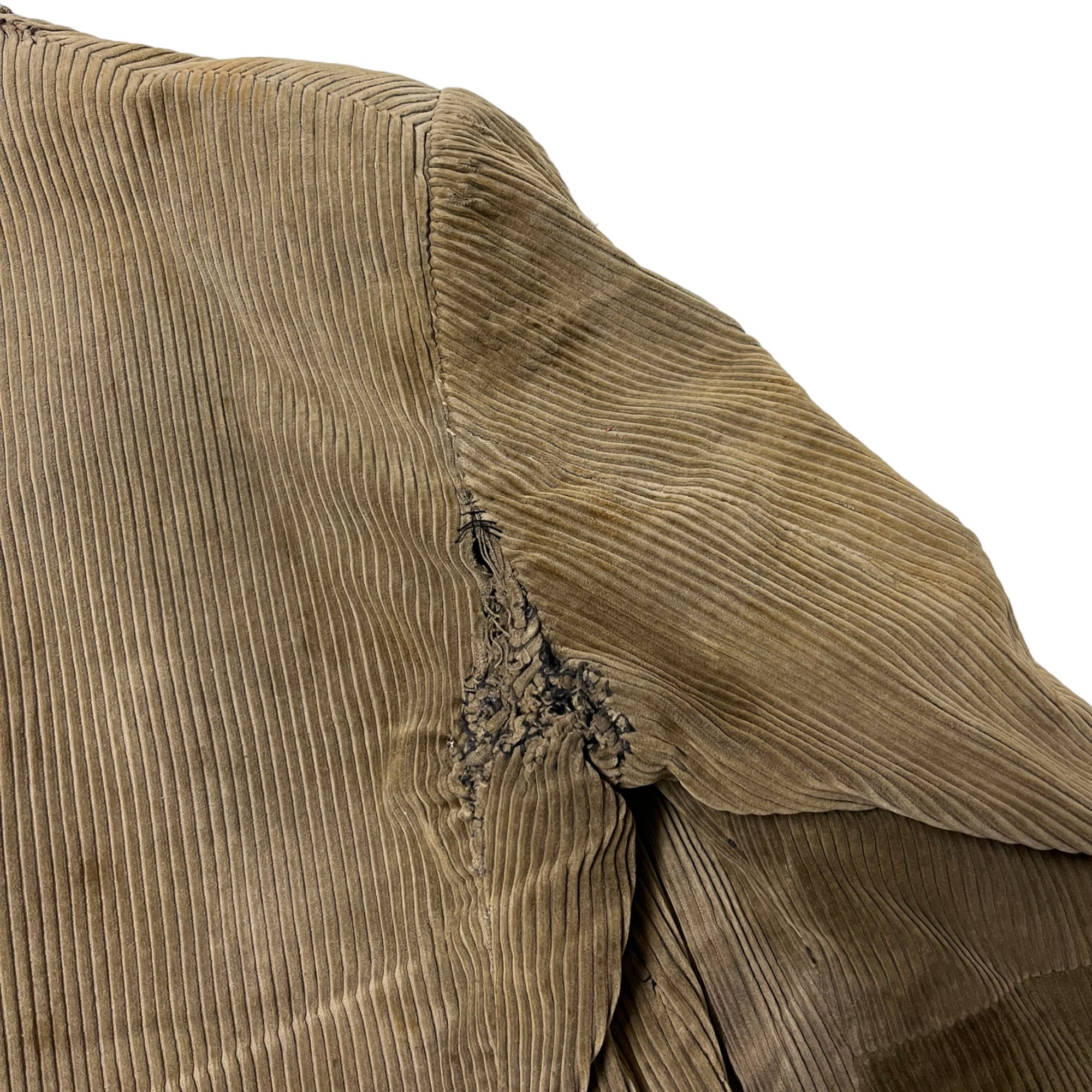 1930s French Corduroy Distressed & Repaired Blazer - Tan/Brown - M/L