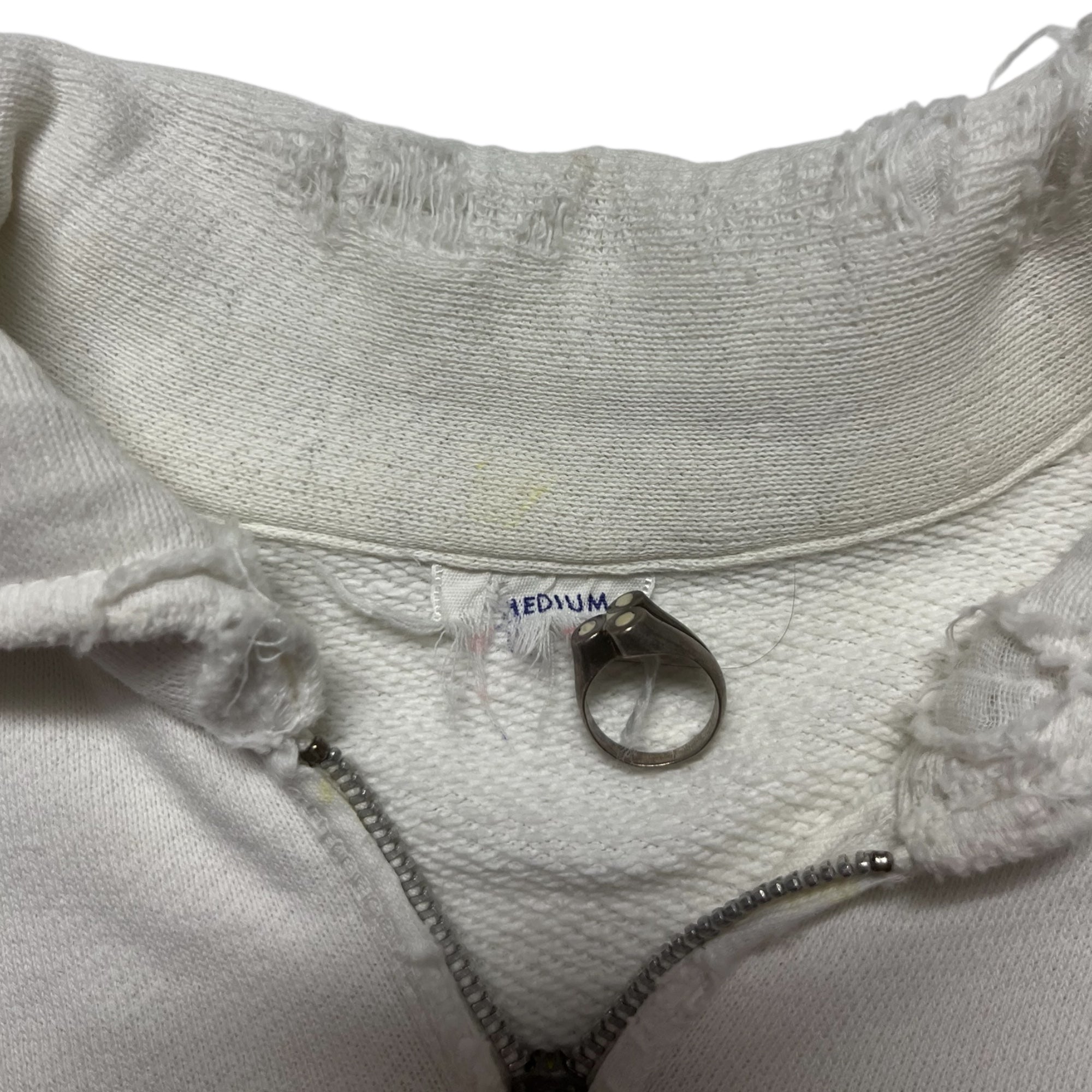 1950/60s ‘Bladensburg Blades’ 1/4 Zip Sweatshirt - White - M/L