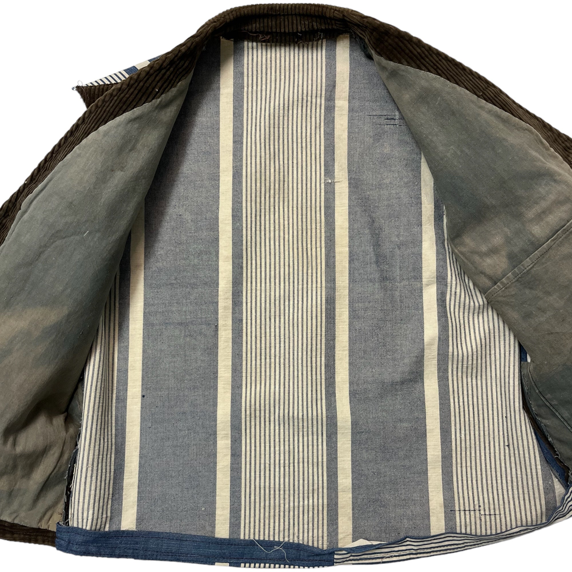 1920s/30s French Corduroy Vest with Replaced ‘Napkin’ Back - Coffee Brown - S