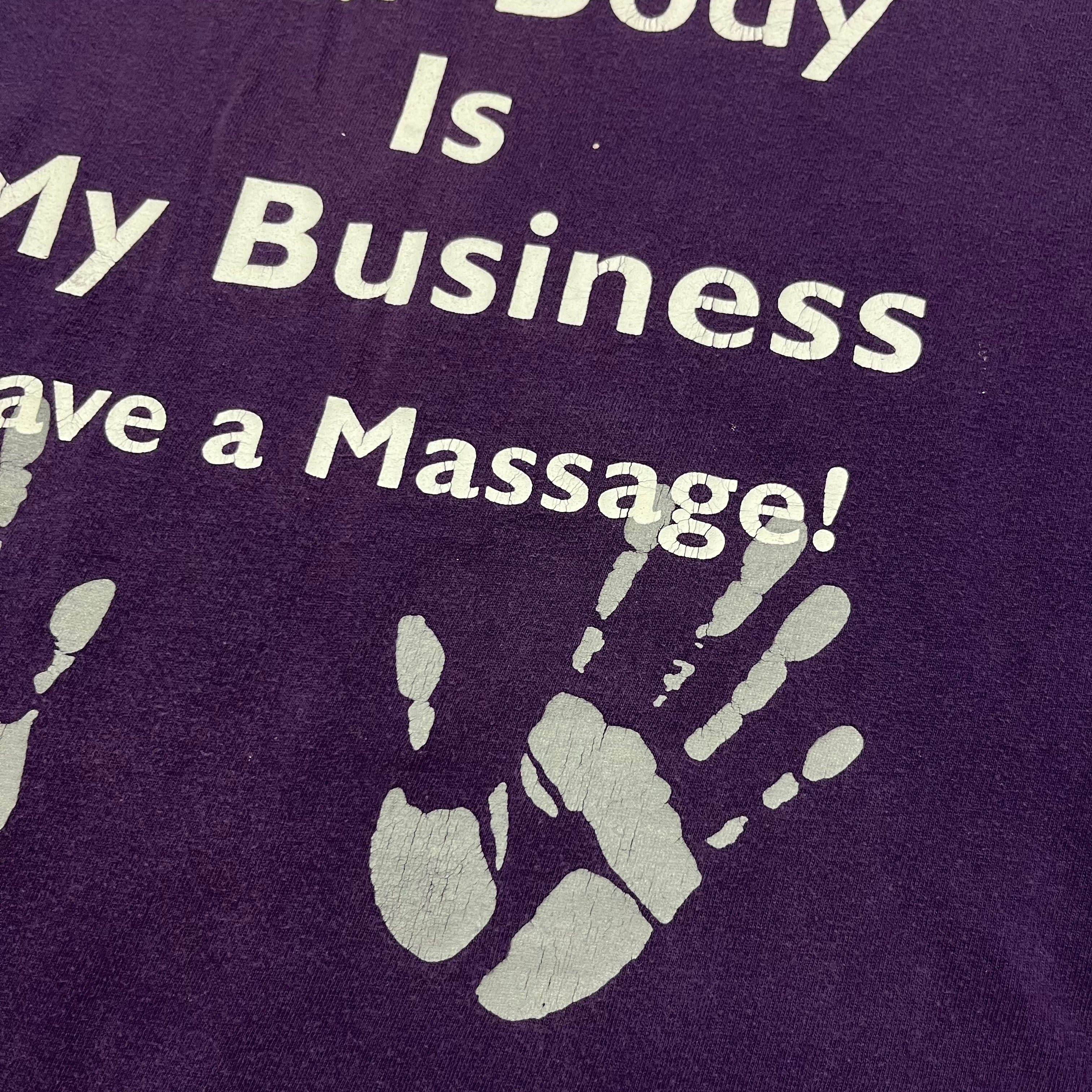 1990s Biotone Massage Oil Painter T-Shirt - Purple - L/XL