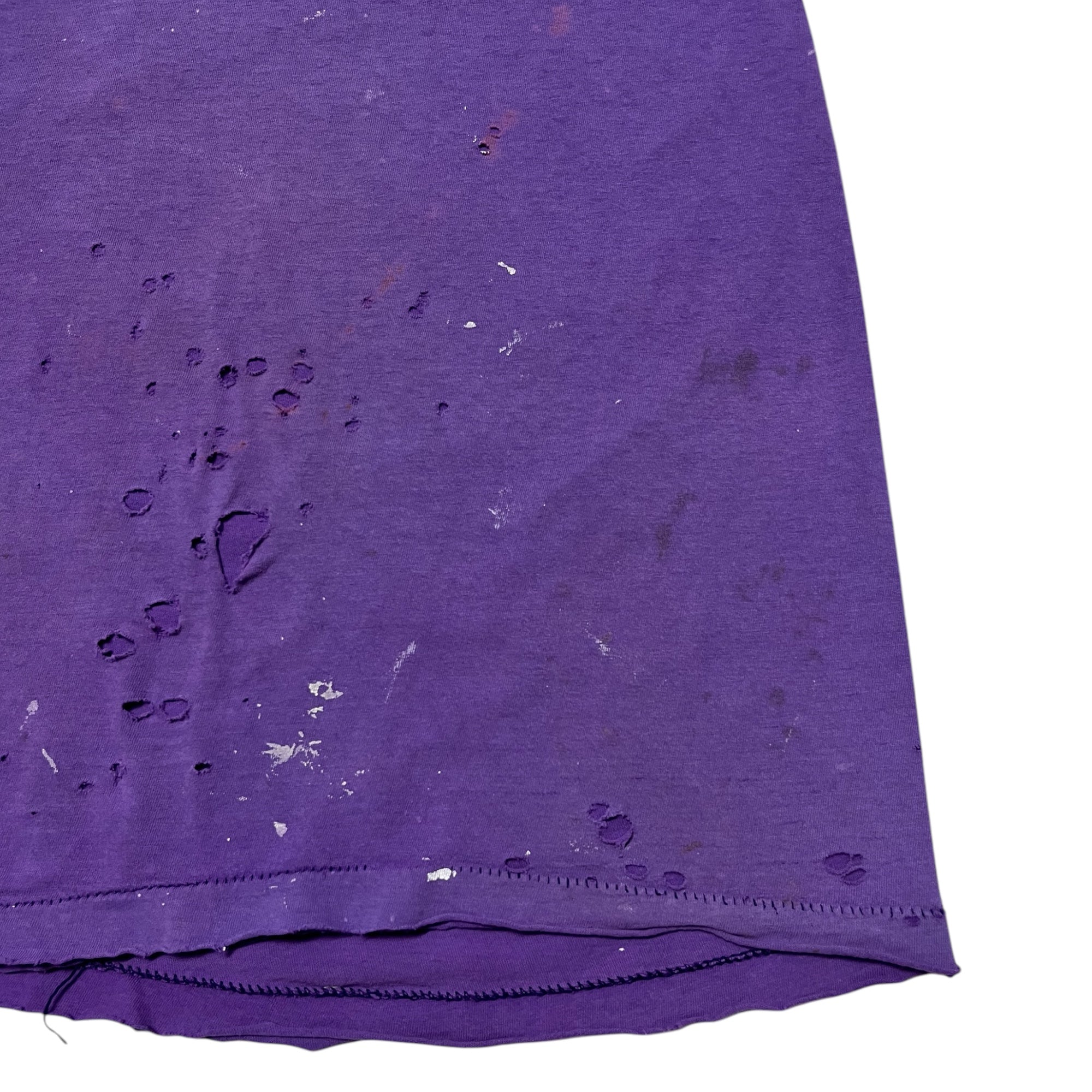 1970s/80s Sun Faded & Distressed T-Shirt - Faded Purple - L/XL