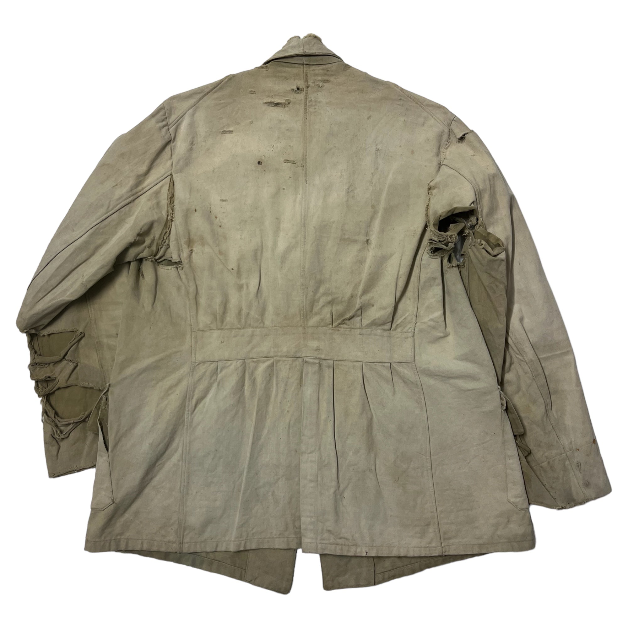 1910s/20s French Cotton/Linen Hunting Jacket - Faded Khaki - M