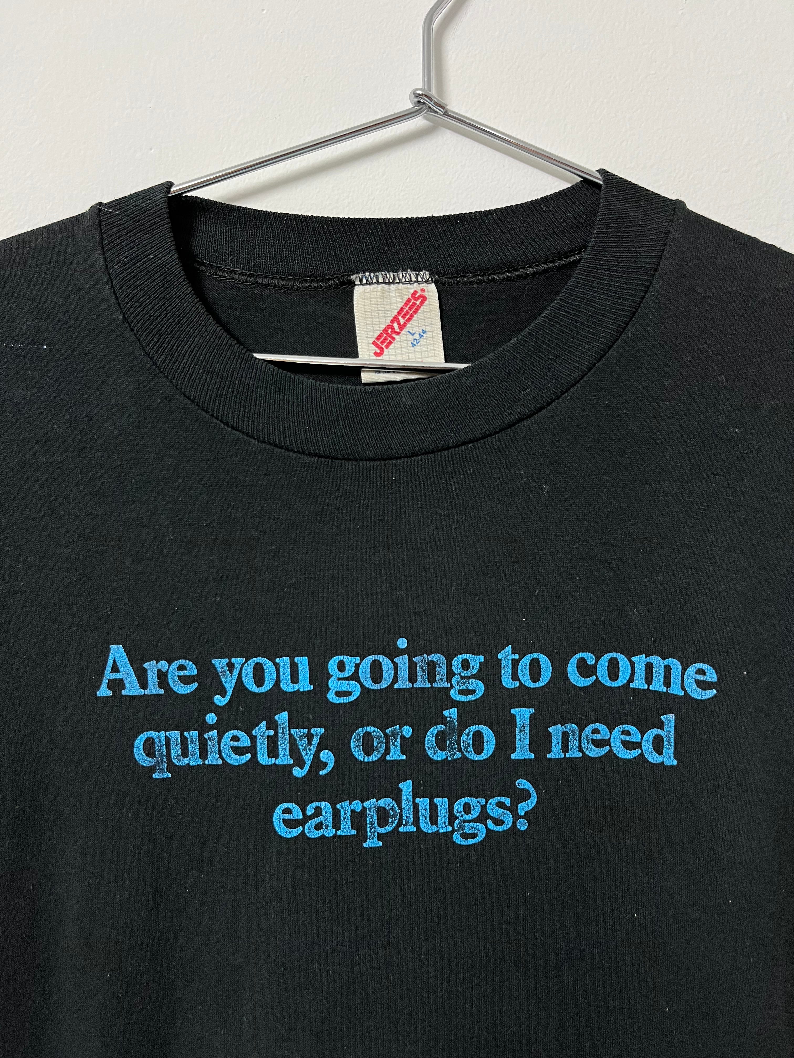 Early 90s ‘Are You Going to Come Quietly’ Novelty T-Shirt - Faded Black/Charcoal - L/XL