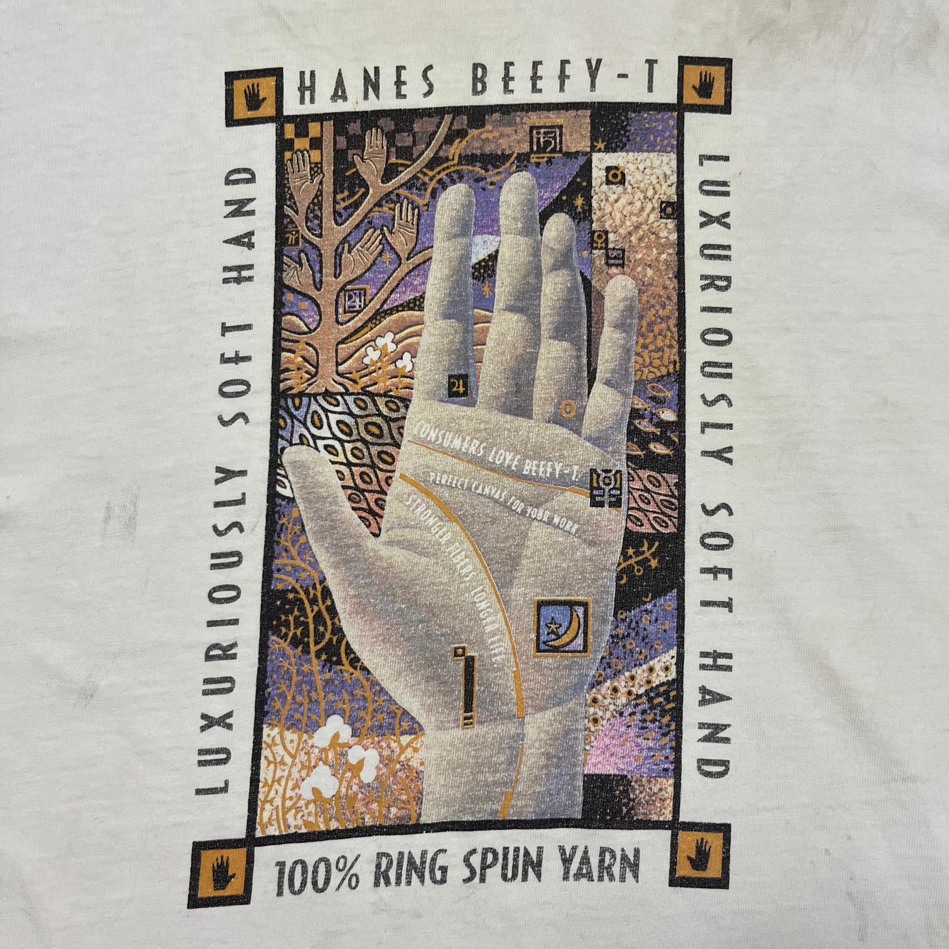 ‘90s Hanes Beefy-T ‘Luxuriously Soft Hand’ Promo T-Shirt - White - XL