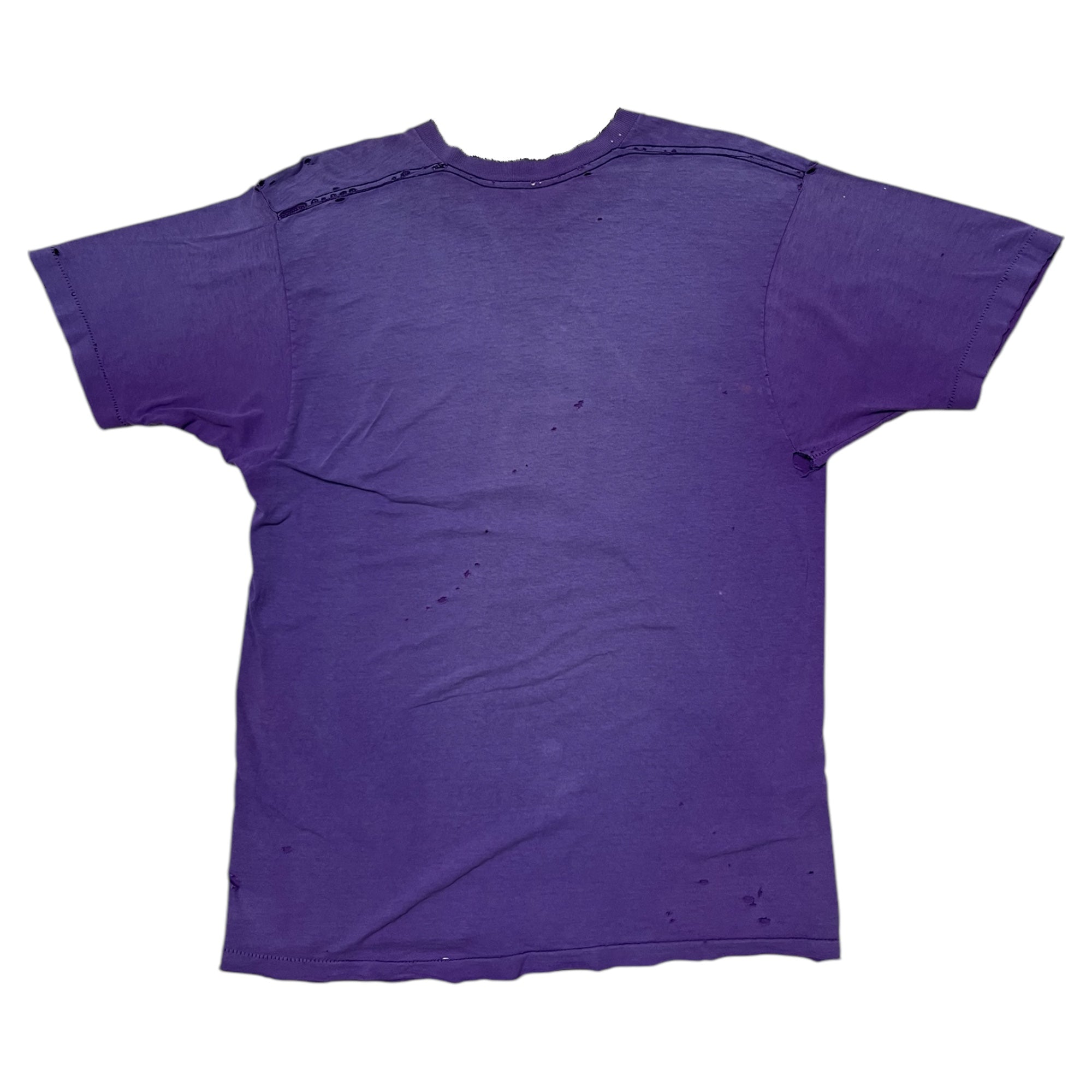 1970s/80s Sun Faded & Distressed T-Shirt - Faded Purple - L/XL
