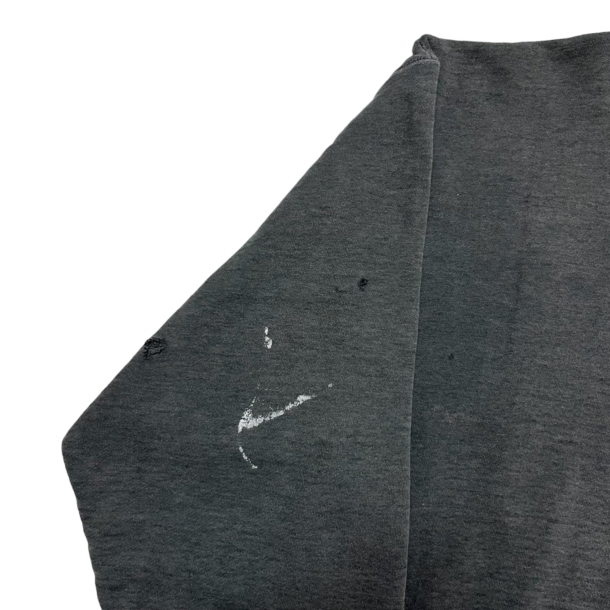 1990s Embroidered ‘Ho Sports’ Distressed Crewneck Sweatshirt - Sun Faded Black - XL