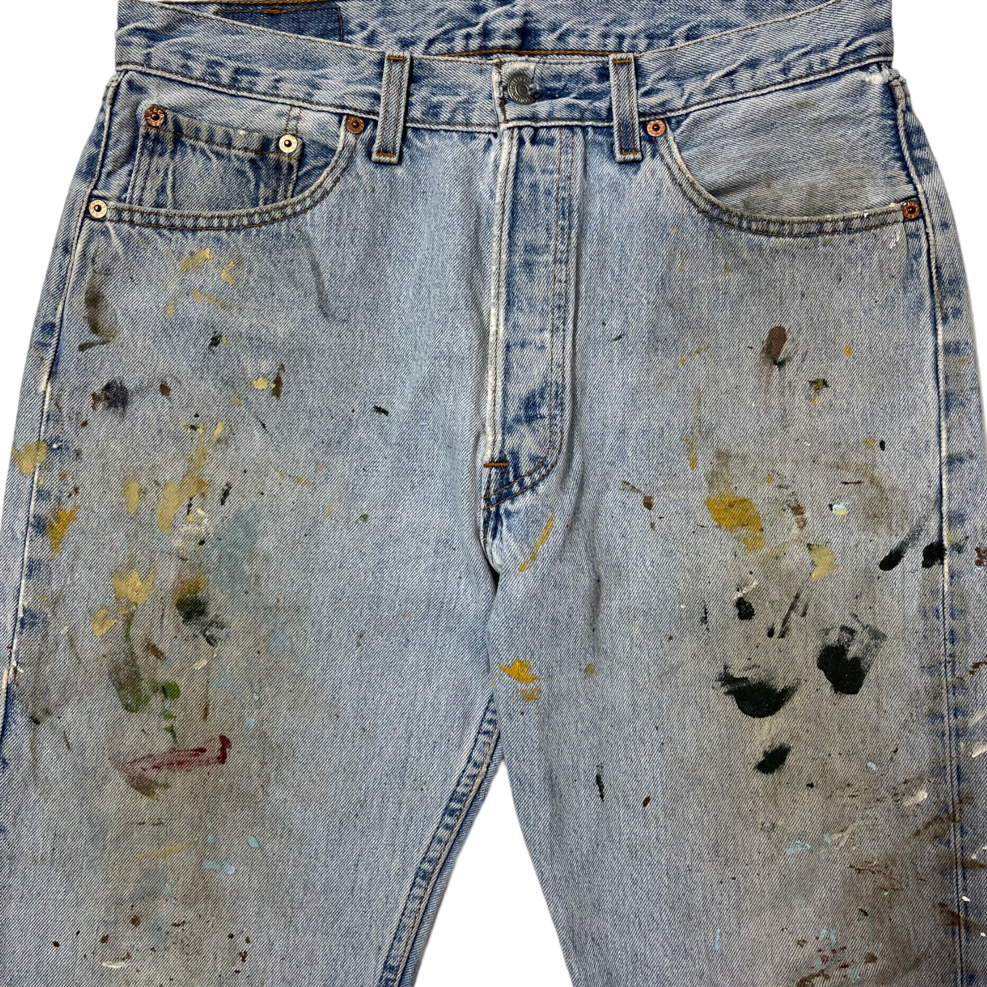 Late 1980s Levi’s Made in USA 501 Painter Jeans - Light Wash Blue - 32x31