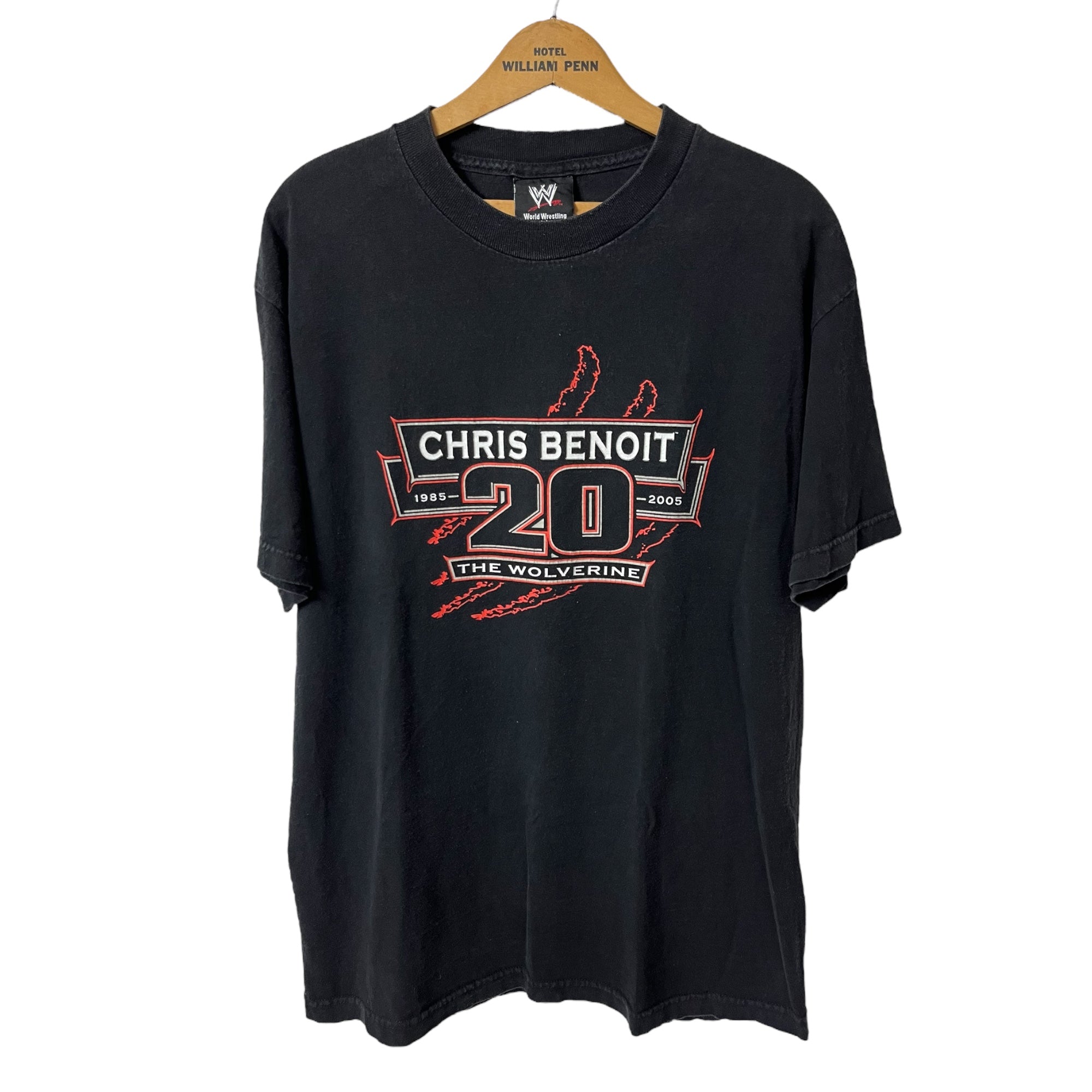 2005 WWE Chris Benoit T-Shirt - Black/Faded Black - L/XL