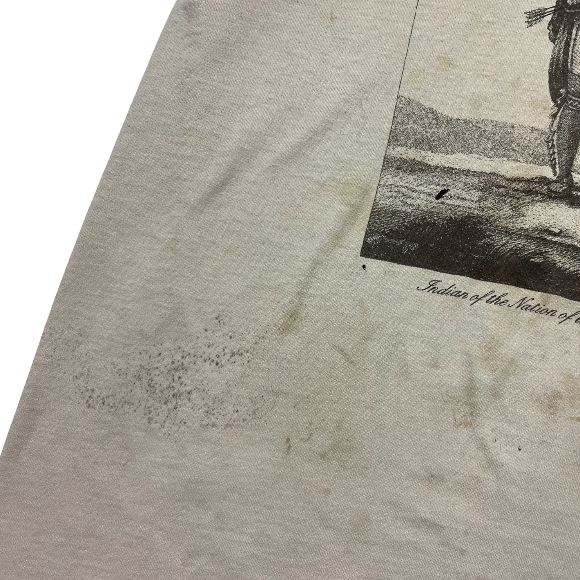‘90s Distressed ‘Shawanoes’ Native American T-Shirt - Off-White/Sand - L/XL