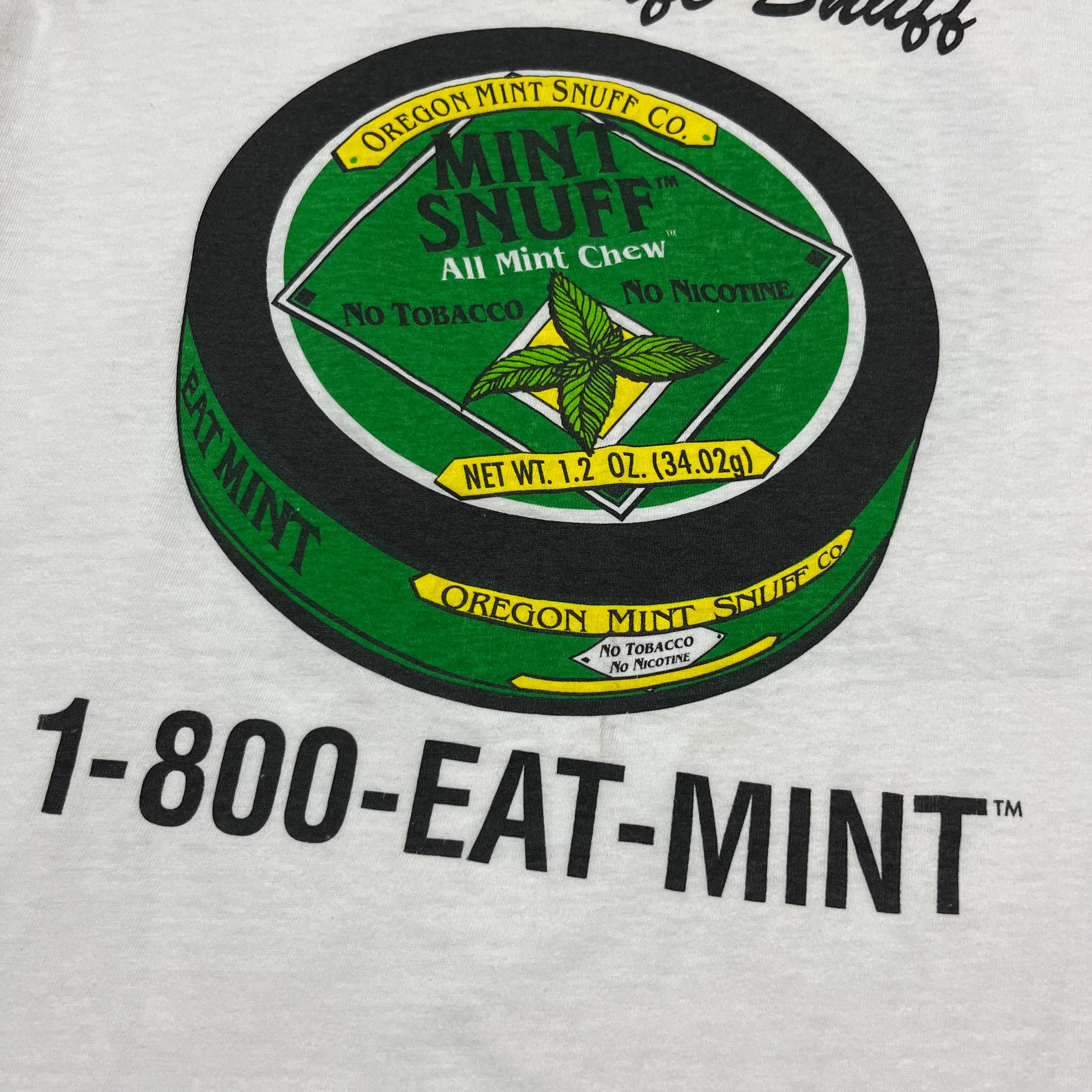‘90s Mint Snuff ‘Practice Safe Snuff’ T-Shirt - White - XL