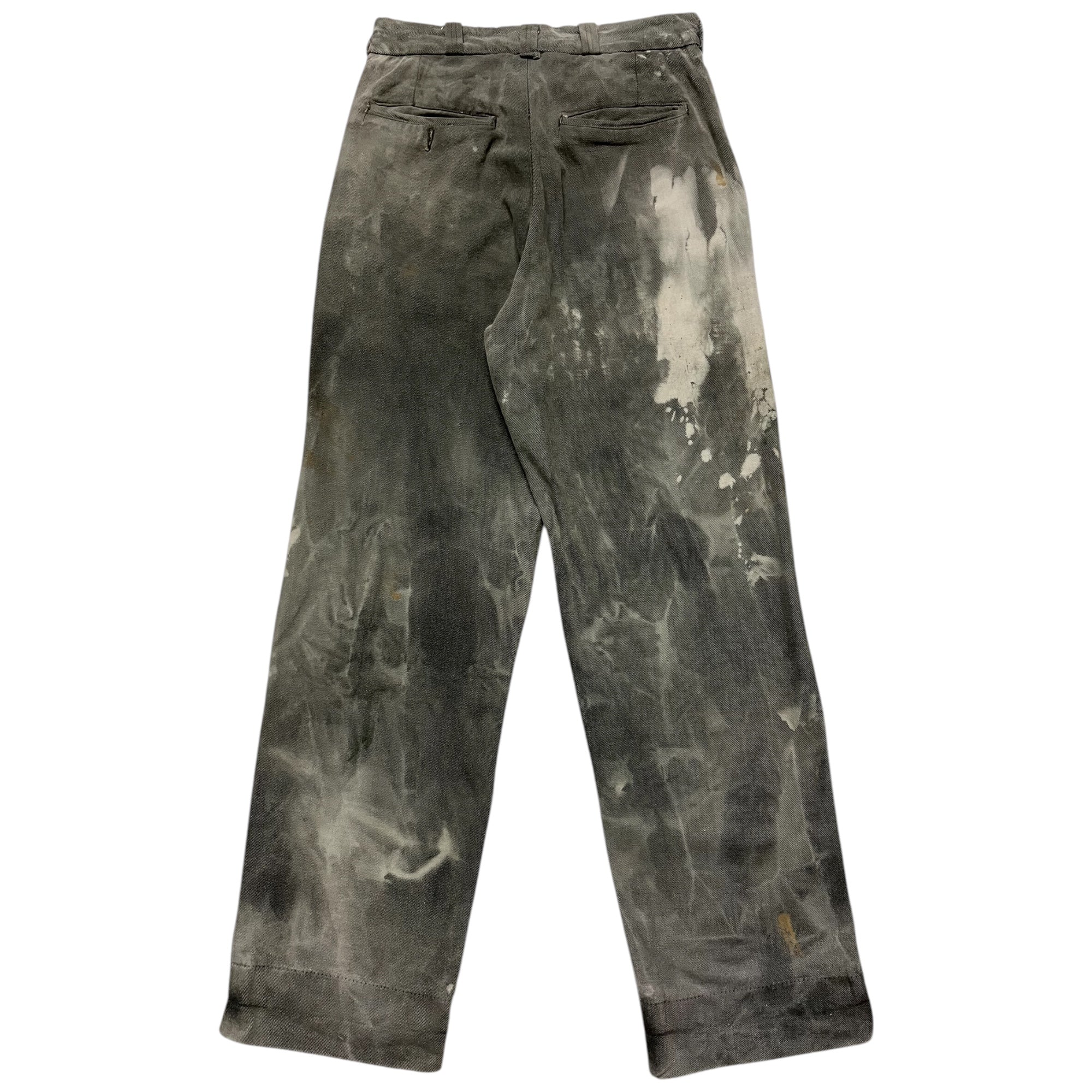 1950s Faded Whipcord Penny’s Big Mac Work Trousers - Smoke Grey - 30x33