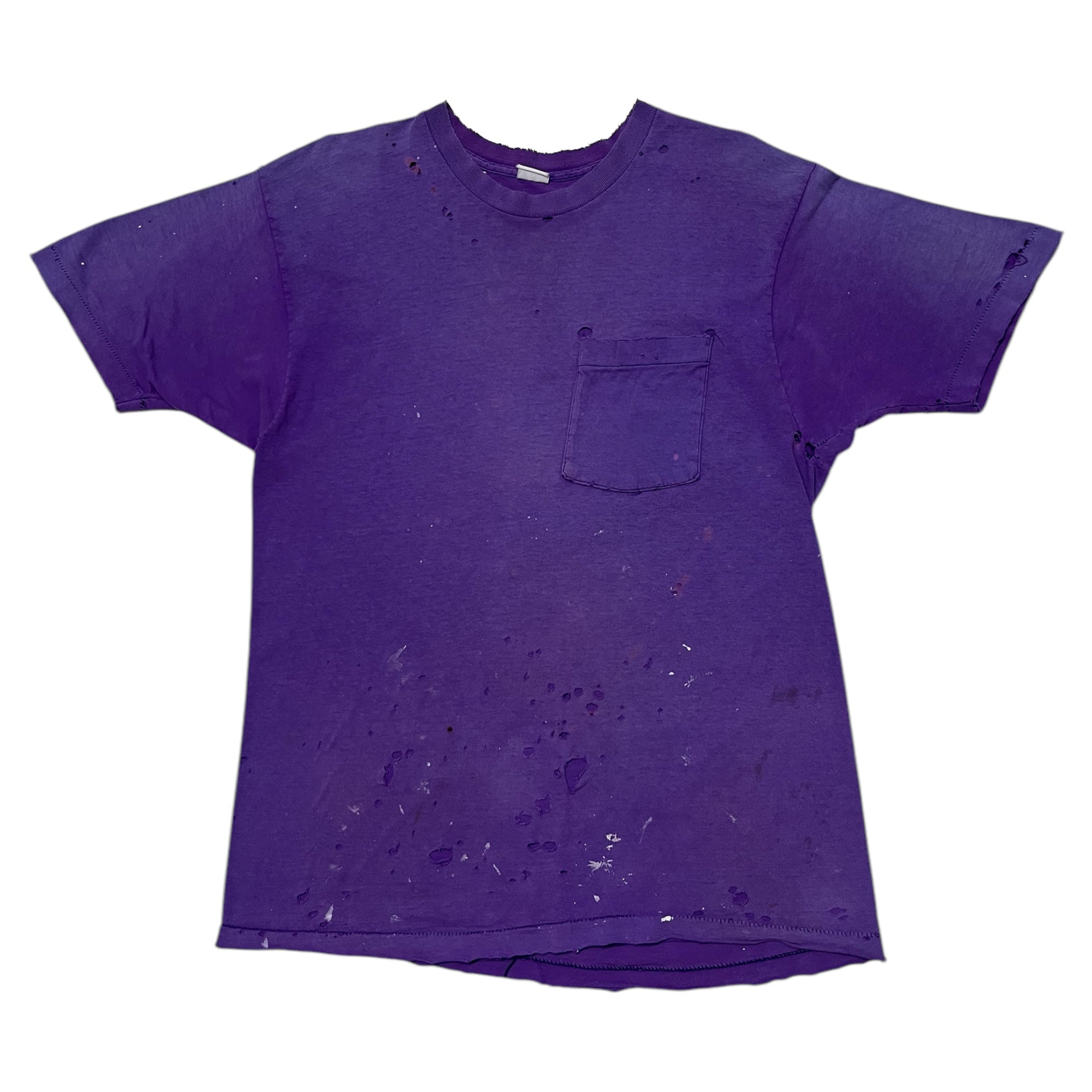 1970s/80s Sun Faded & Distressed T-Shirt - Faded Purple - L/XL
