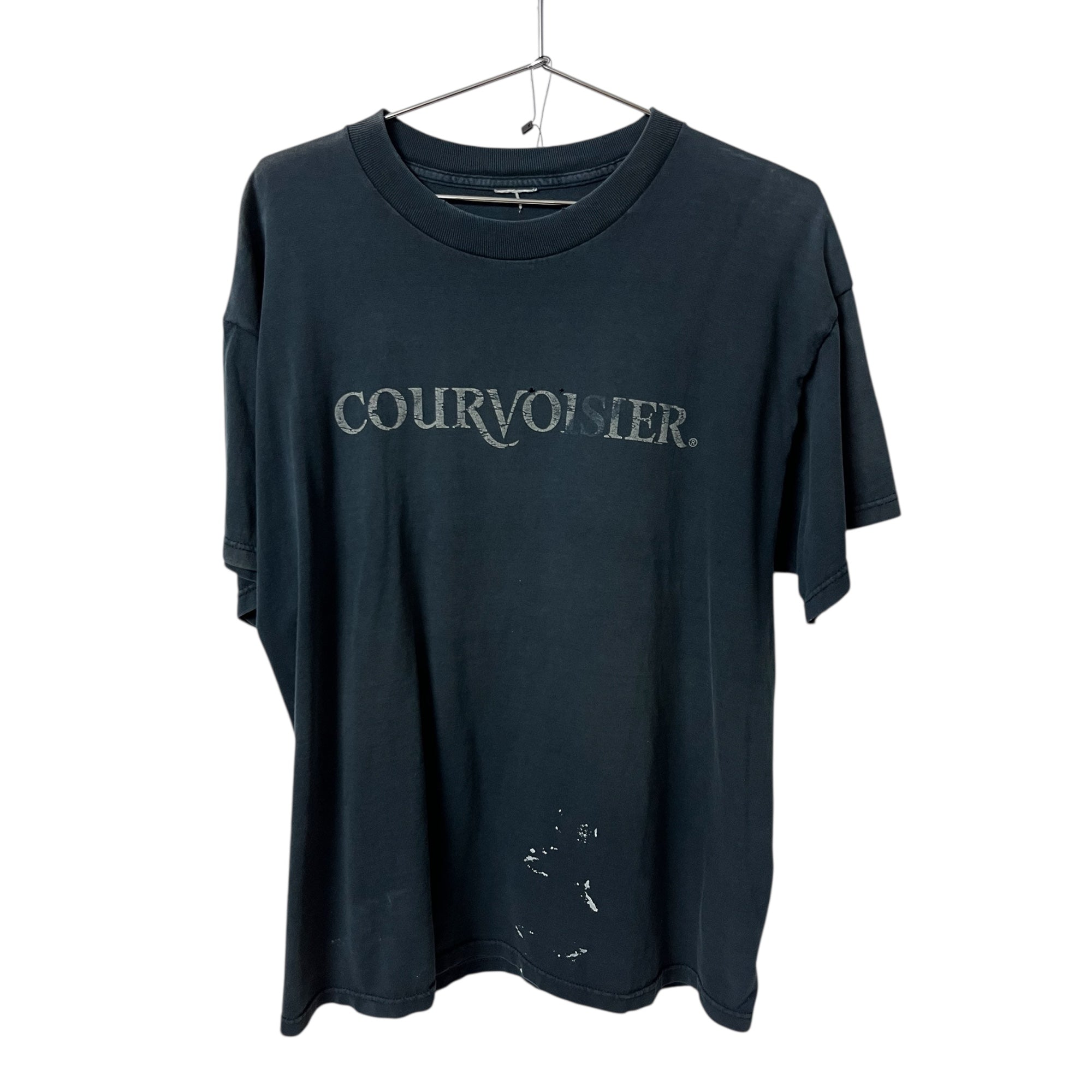 ‘90s Distressed Courvoisier T-Shirt - Faded Black - L/XL