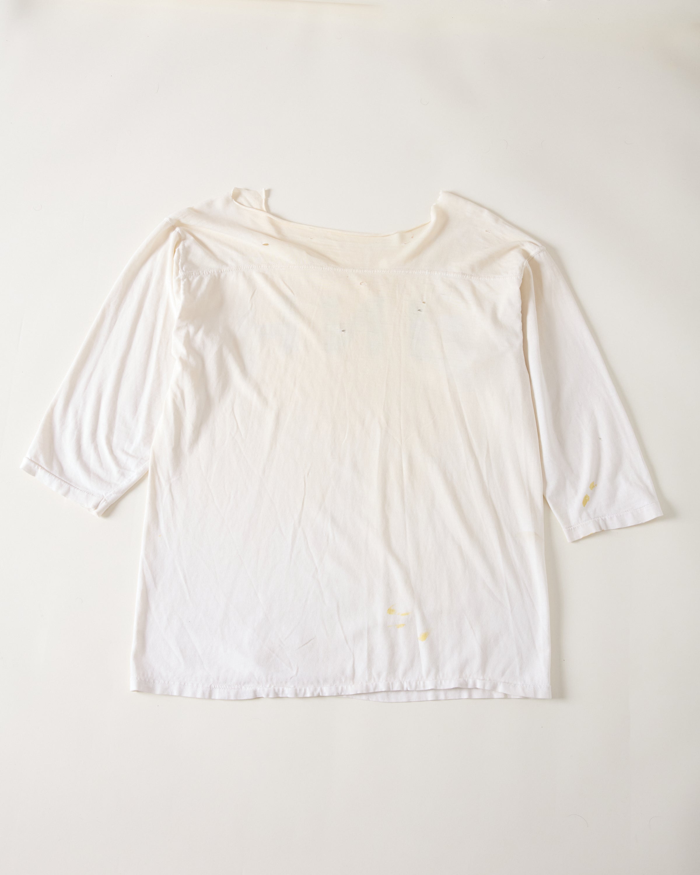 1960s Distressed ‘UNH’ Football Shirt - Aged White - L