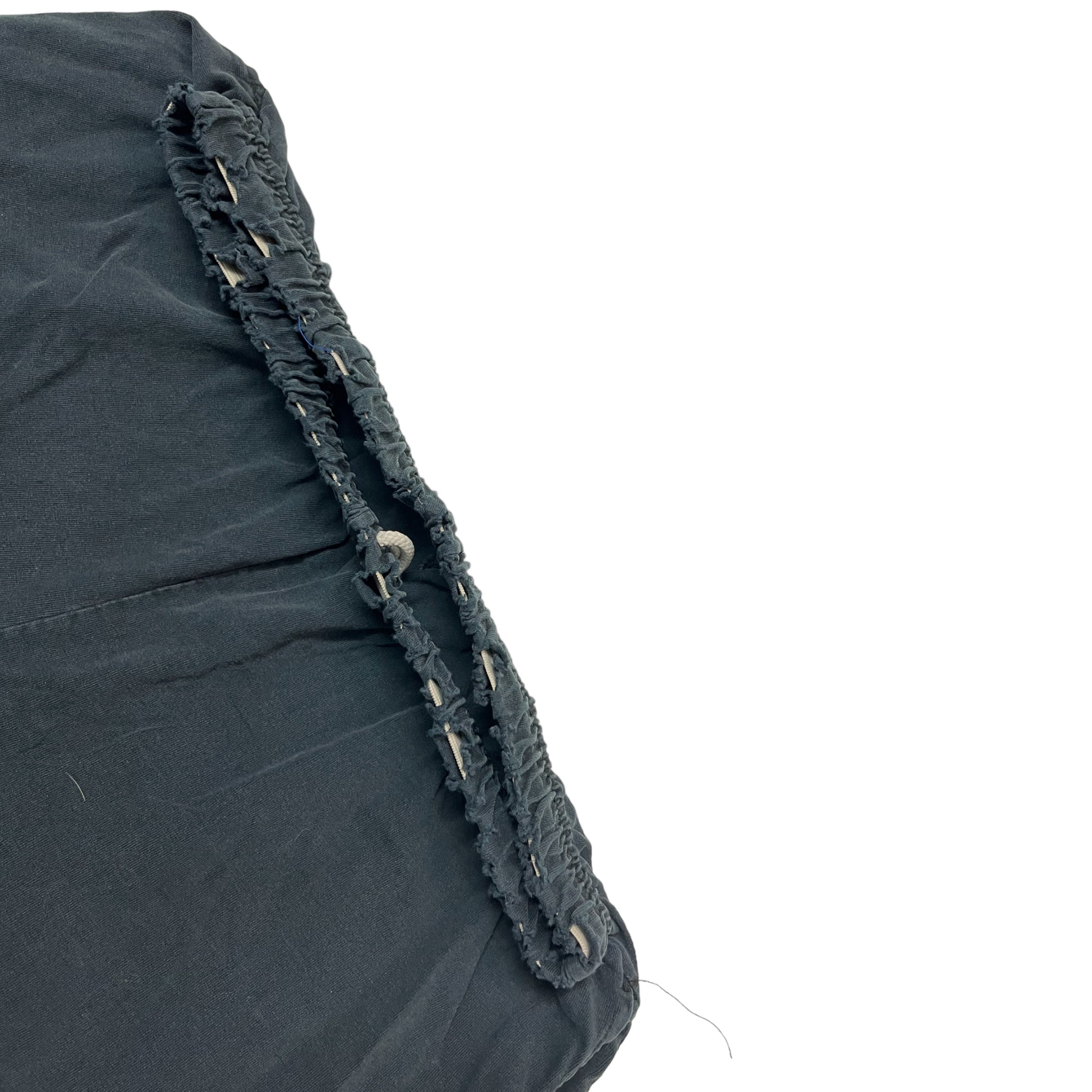 Distressed Sweat Shorts with Visible Waist Band - Faded Black - 14.5-21”