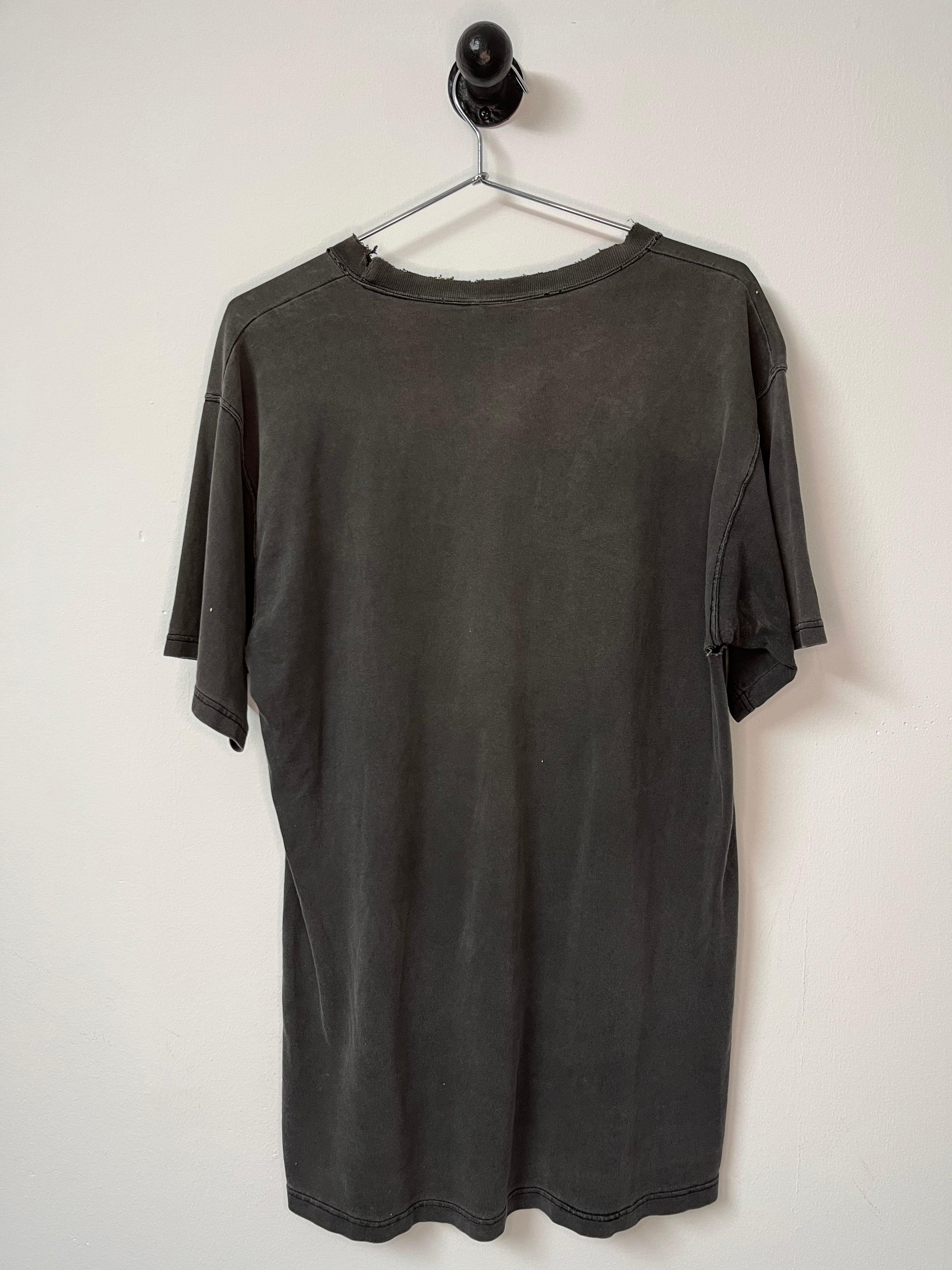 90’s Gently Distressed Faded Black T-Shirt - Washed Black/Dark Grey - M/L