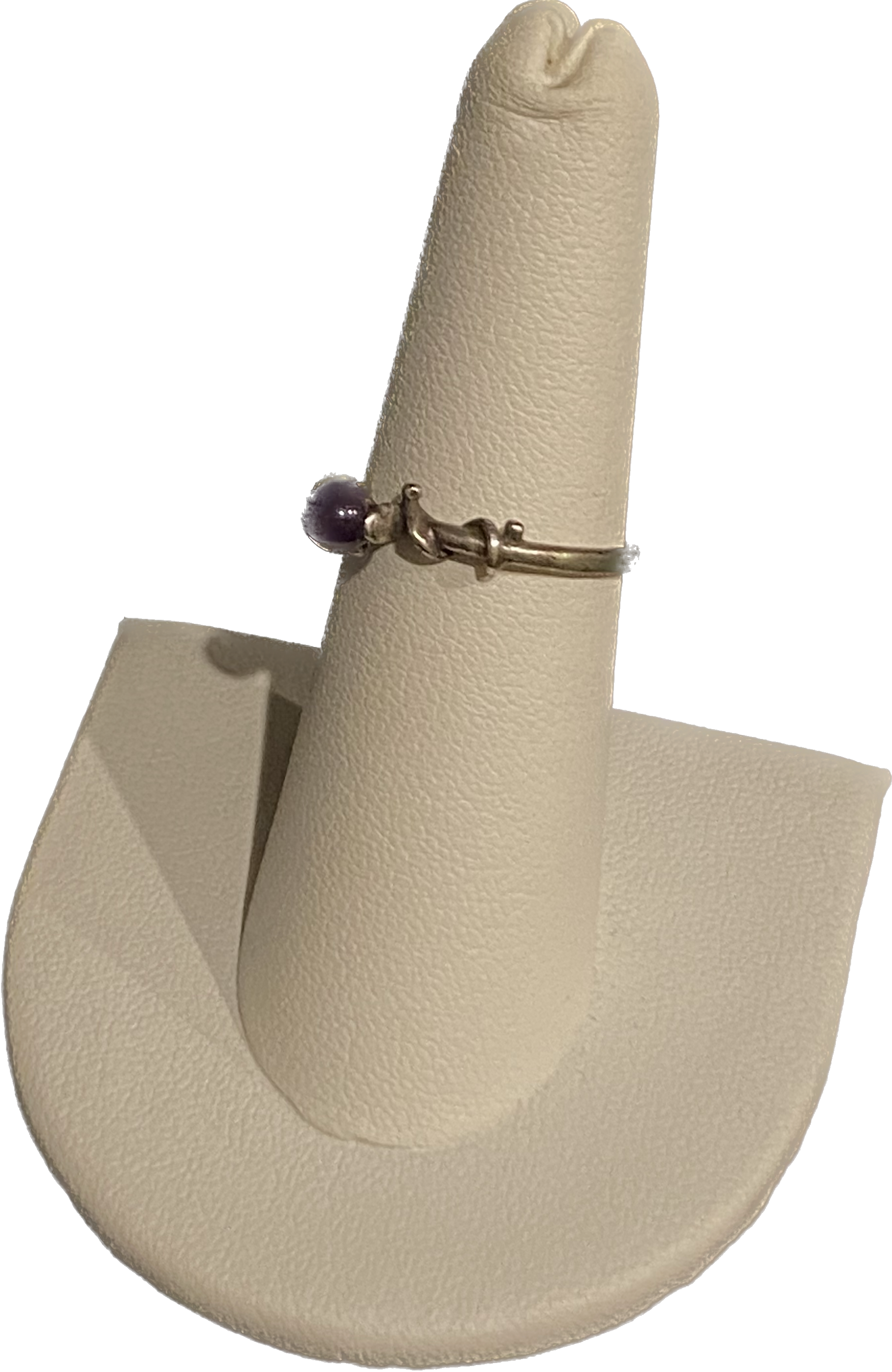 Royal Purple Bead Ring - Sterling Silver .925