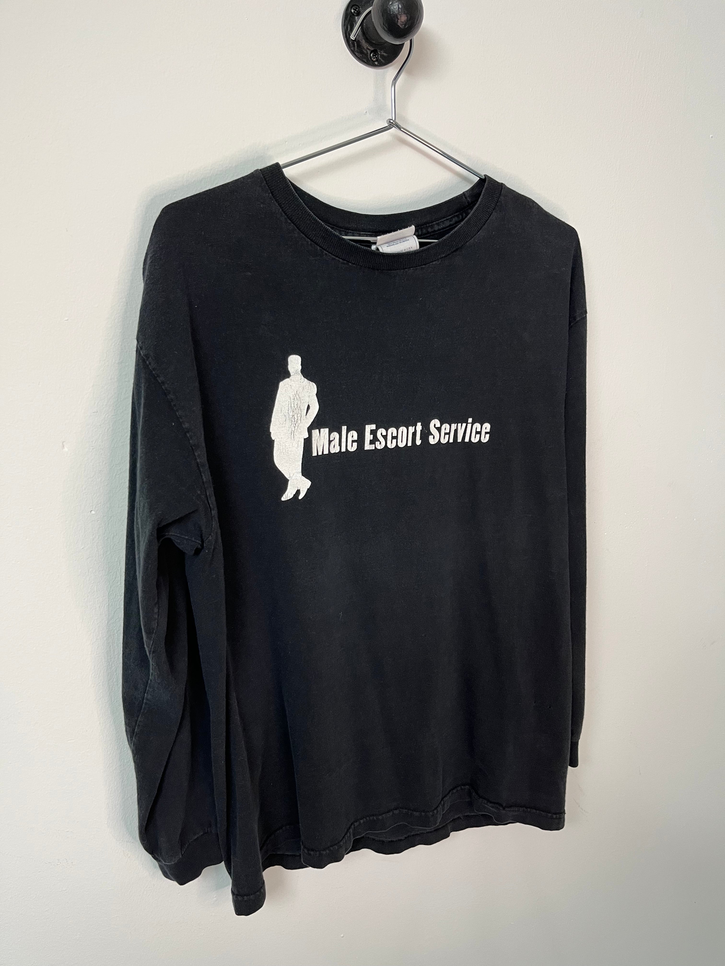 Male Escort Service Vintage Longsleeve T-Shirt - Faded Black - L