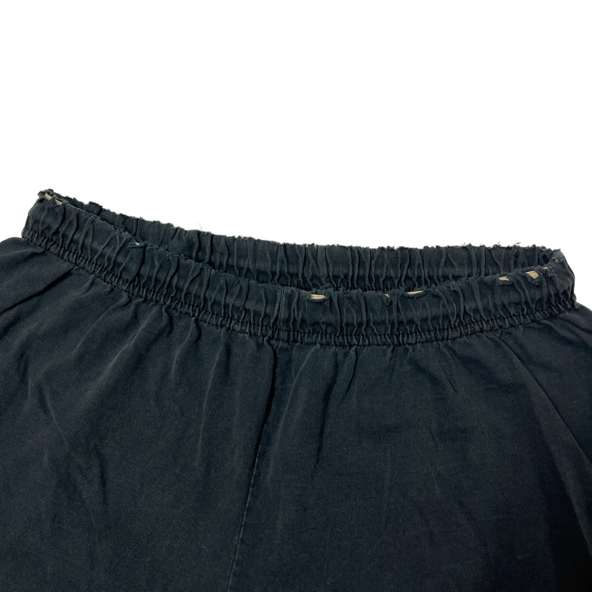Distressed Sweat Shorts with Visible Waist Band - Faded Black - 14.5-21”